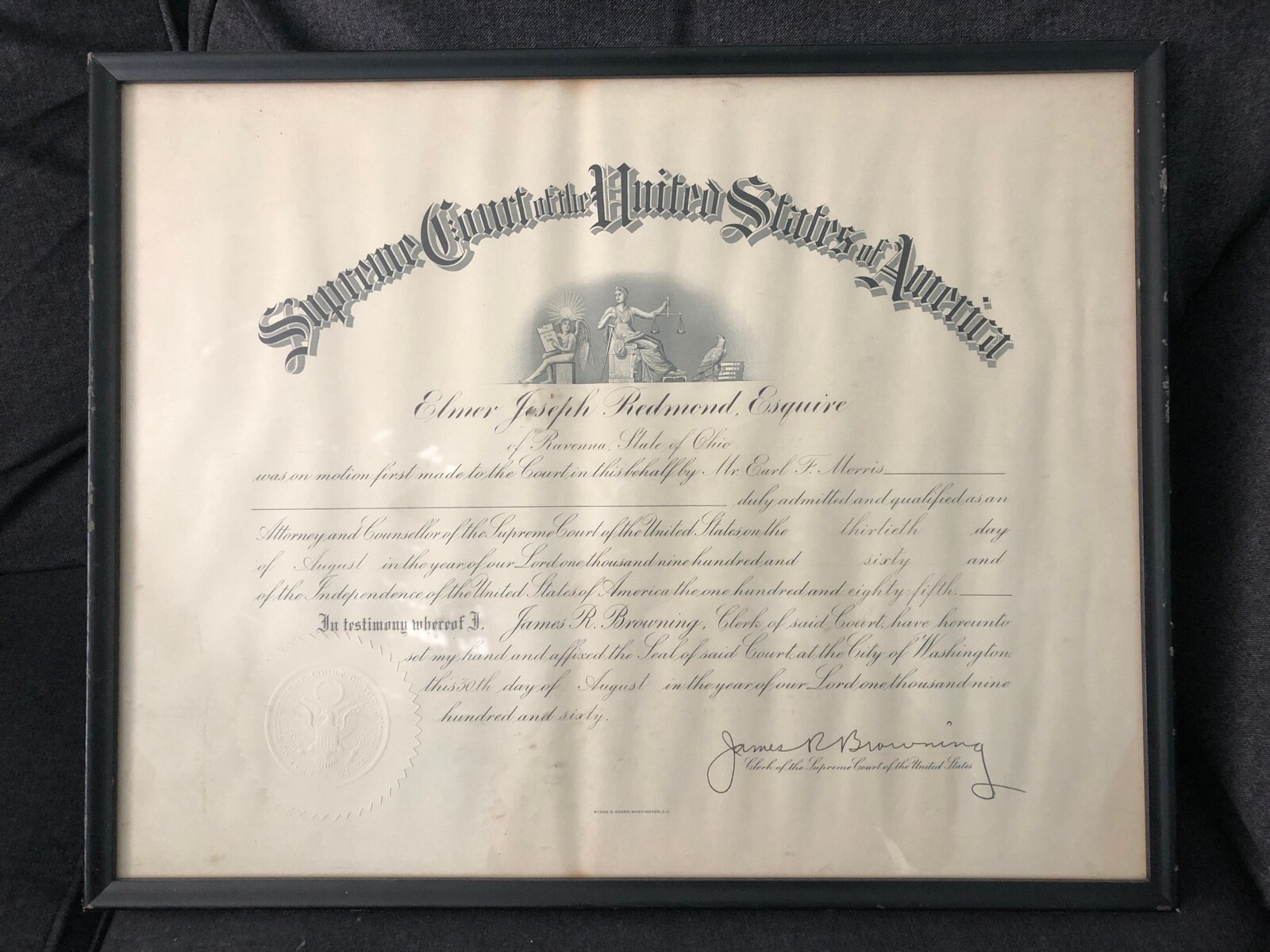 1960 SUPREME COURT UNITED STATES Document James Browning Elmer Redmond Ravenna O