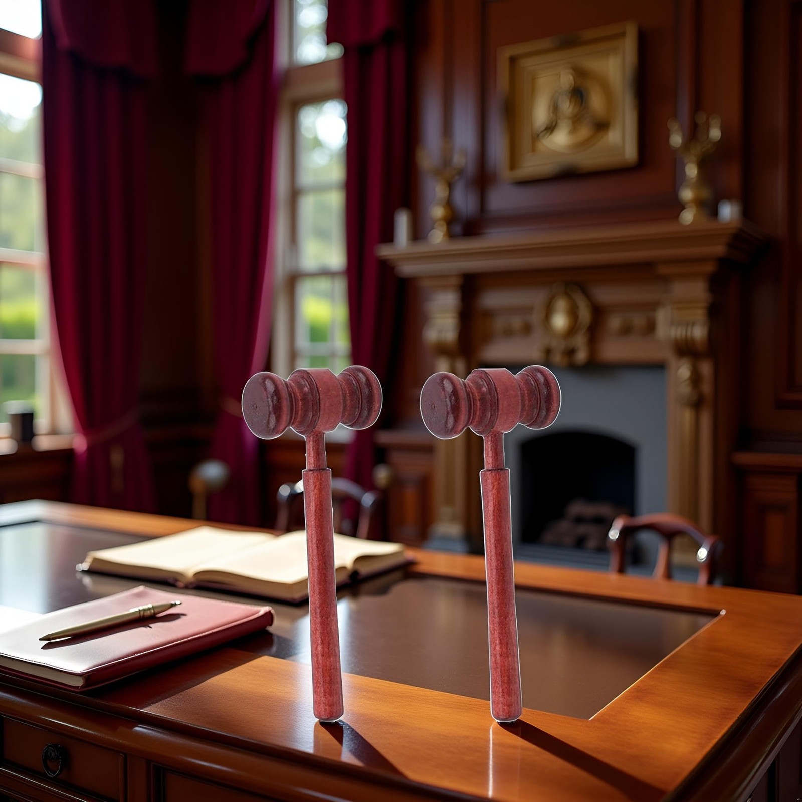 2pcs Brown Wood Judge Gavels,Auction Court Gavels,Wooden Judge Hammers,Wood H…