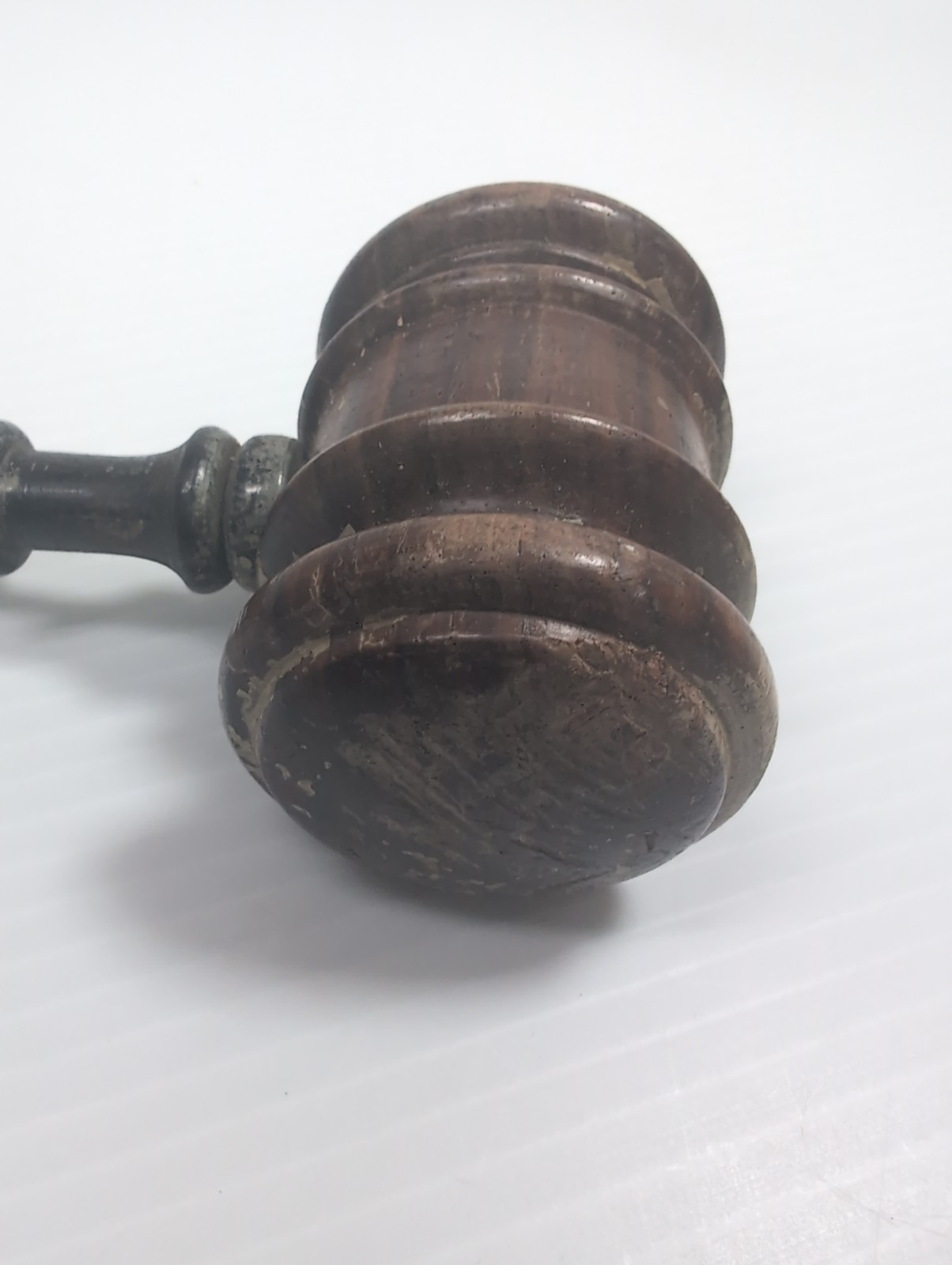 Vintage Hand Turned Wood Judges Gavel Antique Court Law Auctioneer Legal Mallet