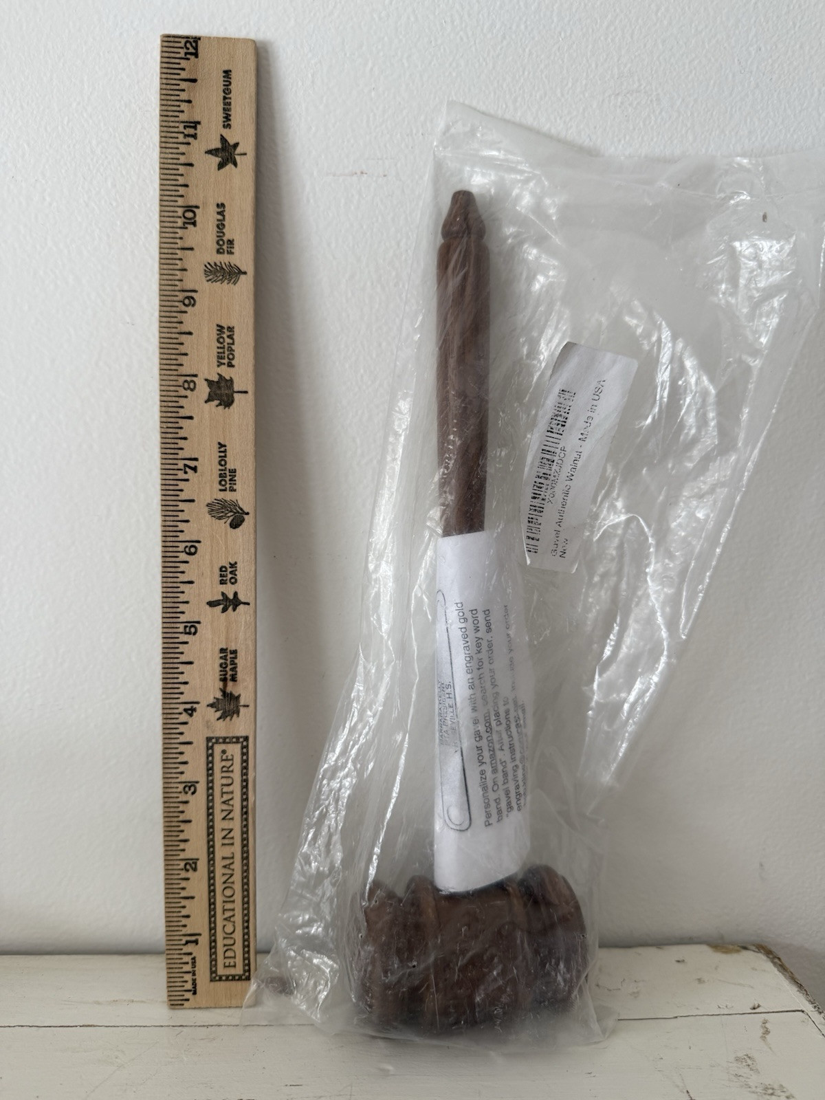 Gavel Walnut Made in USA New in Package Teacher Judge Lawyer Moderator Mother