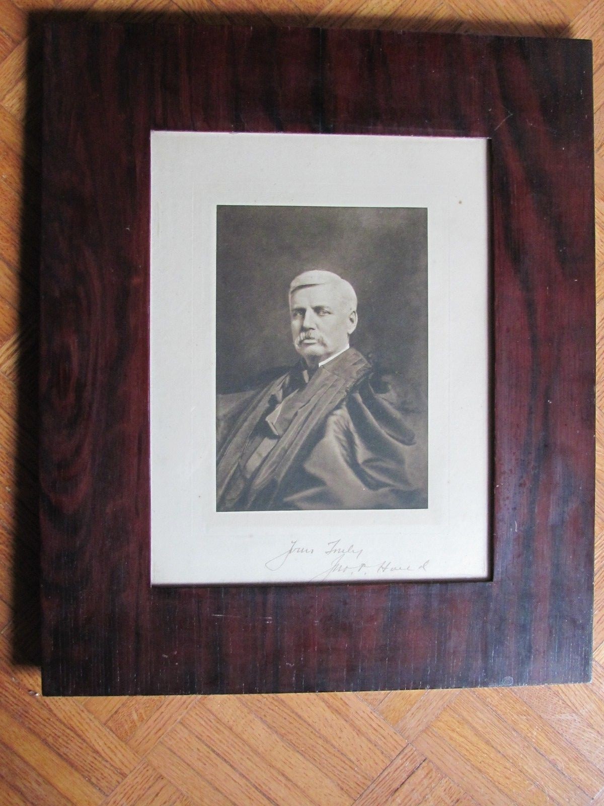 1910’S FRAMED SIGNED PHOTO JOHN P HAND ILLINOIS SUPREME COURT – CAMBRIDGE ILL