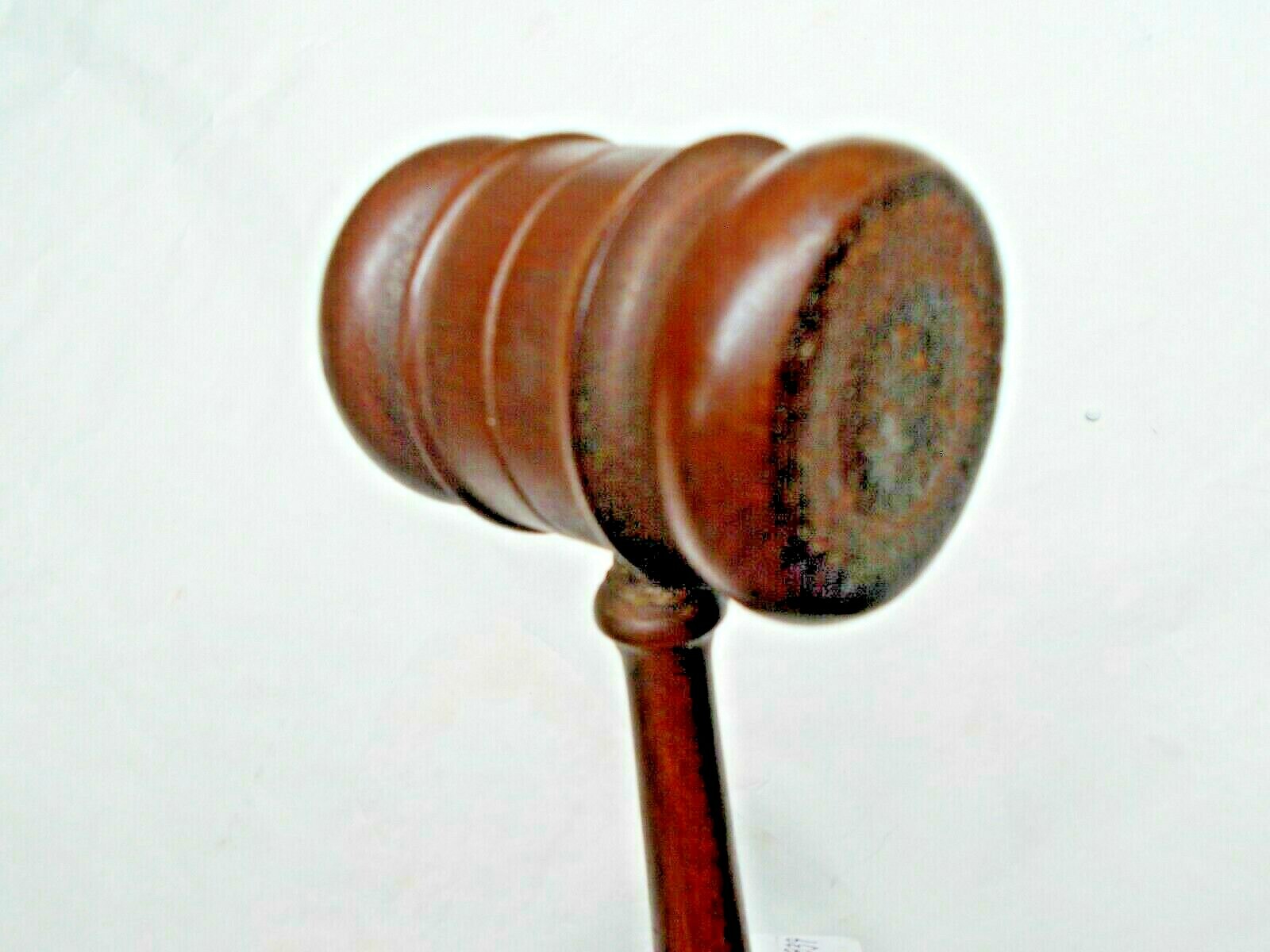 Gavel, Nice Wood Grain Hand Crafted Turned Wooden Gavel, 11-3/8″ Long