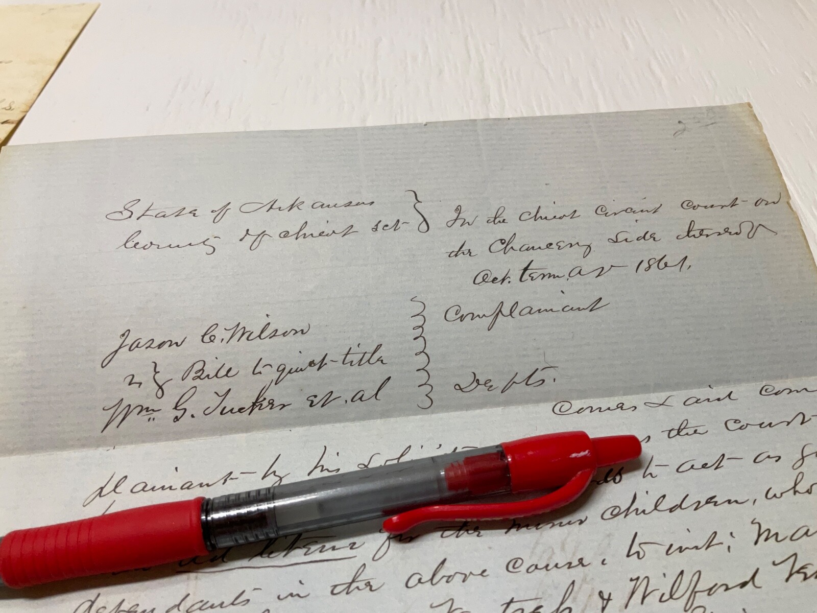ARKANSAS LOT 4 DOCUMENTS CIVIL WAR TO 1909 BANKRUPTCY CHILDREN CIVIL SUIT @312