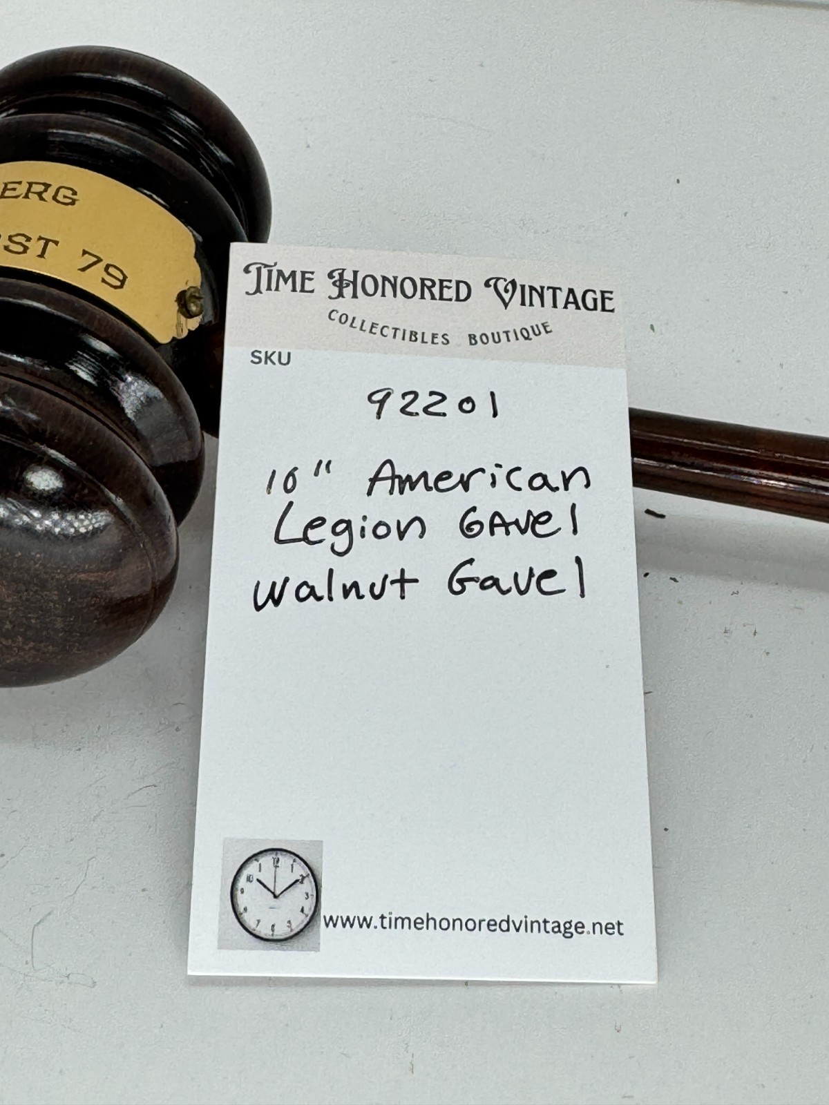 Vintage Wooden Walnut Gavel 10.5″. Engraved American Legion 1956 original box