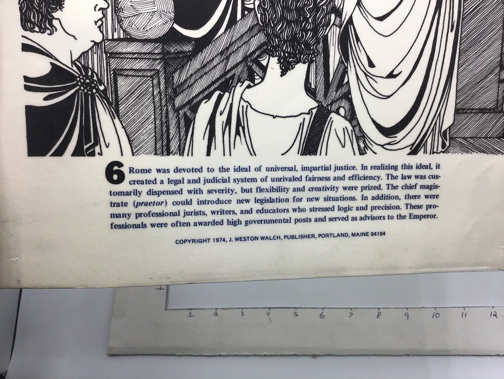 Original 1974 ORIGINS OF LAW Poster – ROME – J Weston Walch