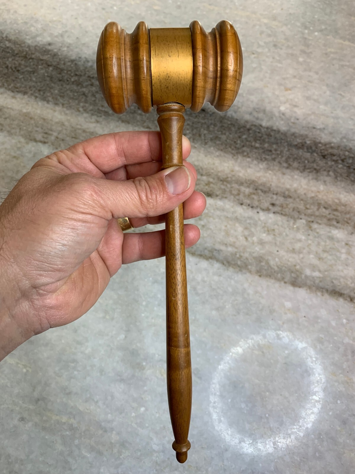 Vintage Hardwood/Wood/Wooden/Copper Ornate/Fine Judge/Lawyer/President GAVEL