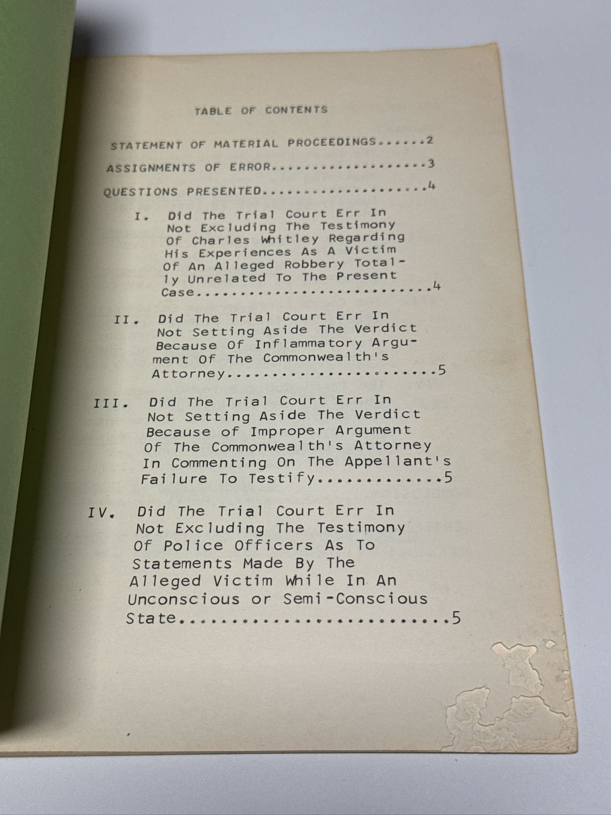 Virginia Supreme Court of Appeals Brief 1971 Ernest Shifflett Record 7782