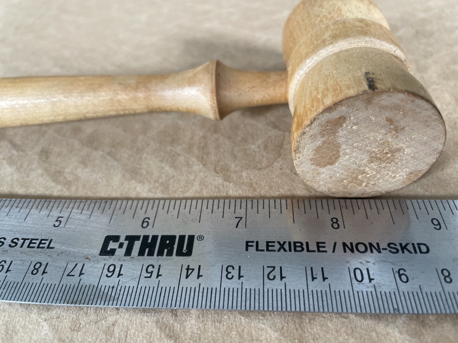 Blonde Light Color Natural turned Wood Gavel Small Mallet Legal Meeting 9 inches
