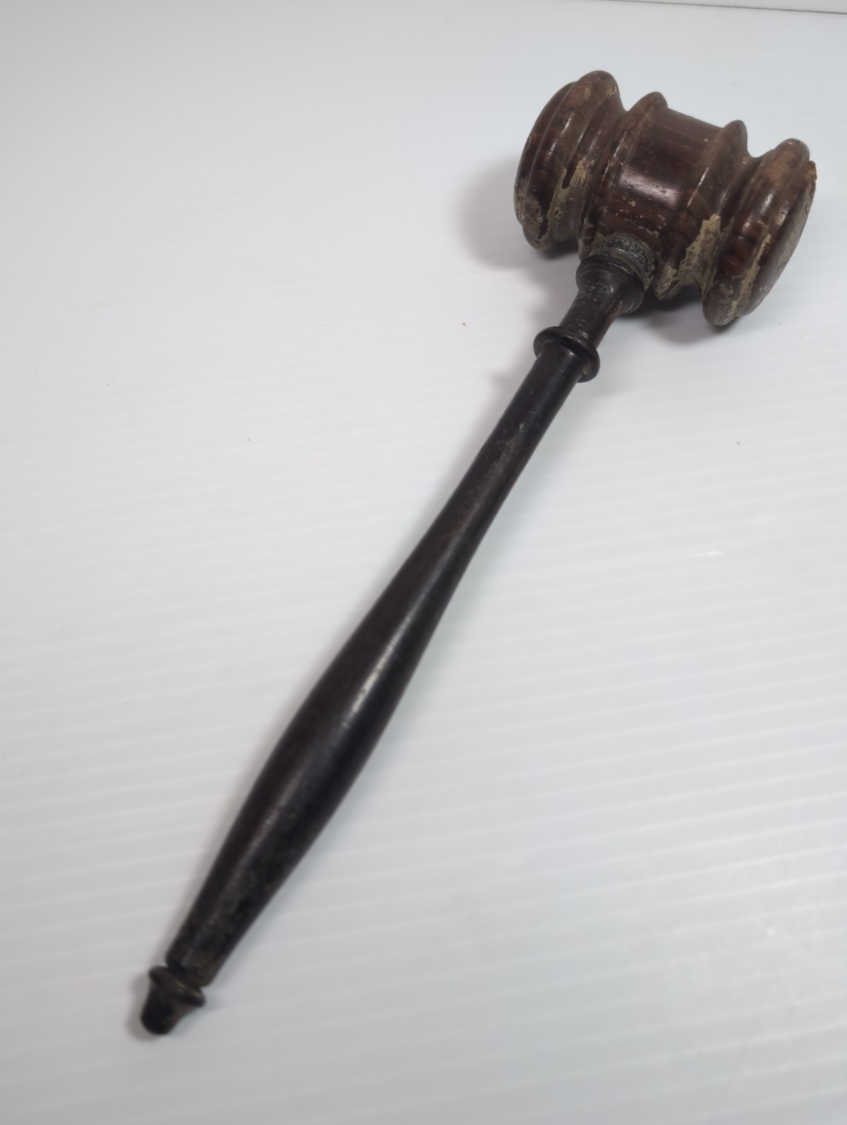 Vintage Hand Turned Wood Judges Gavel Antique Court Law Auctioneer Legal Mallet