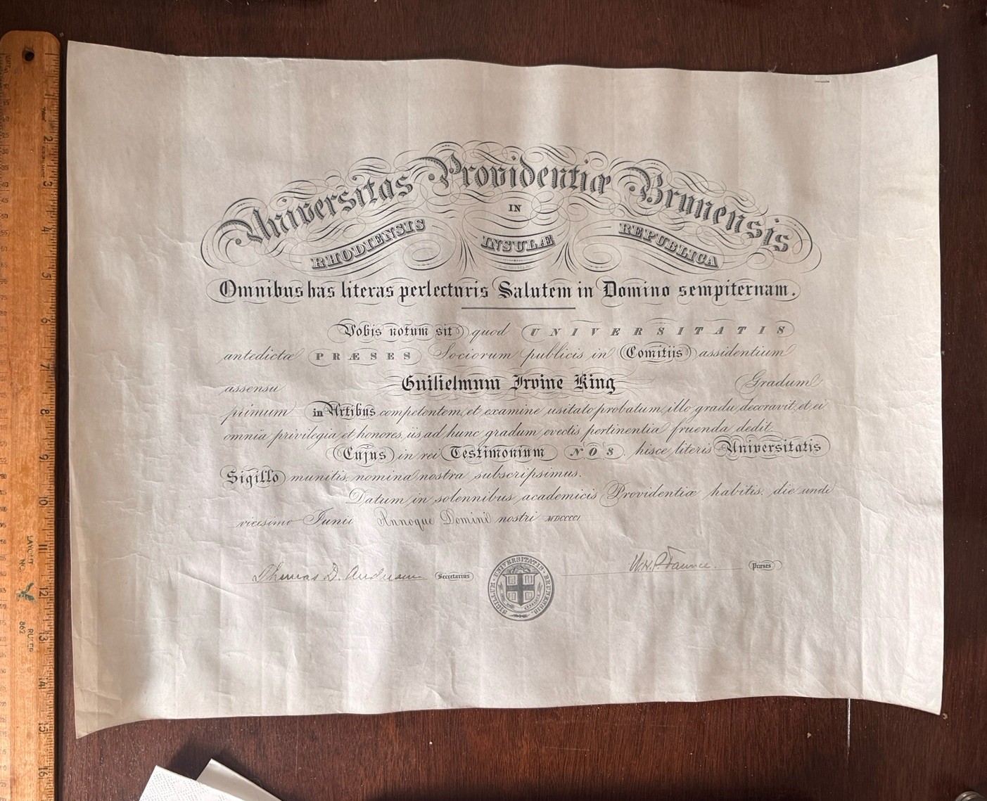 Antique Law School Ephemera Univ Rhode Island Diploma Pennsylvania Bar Equire