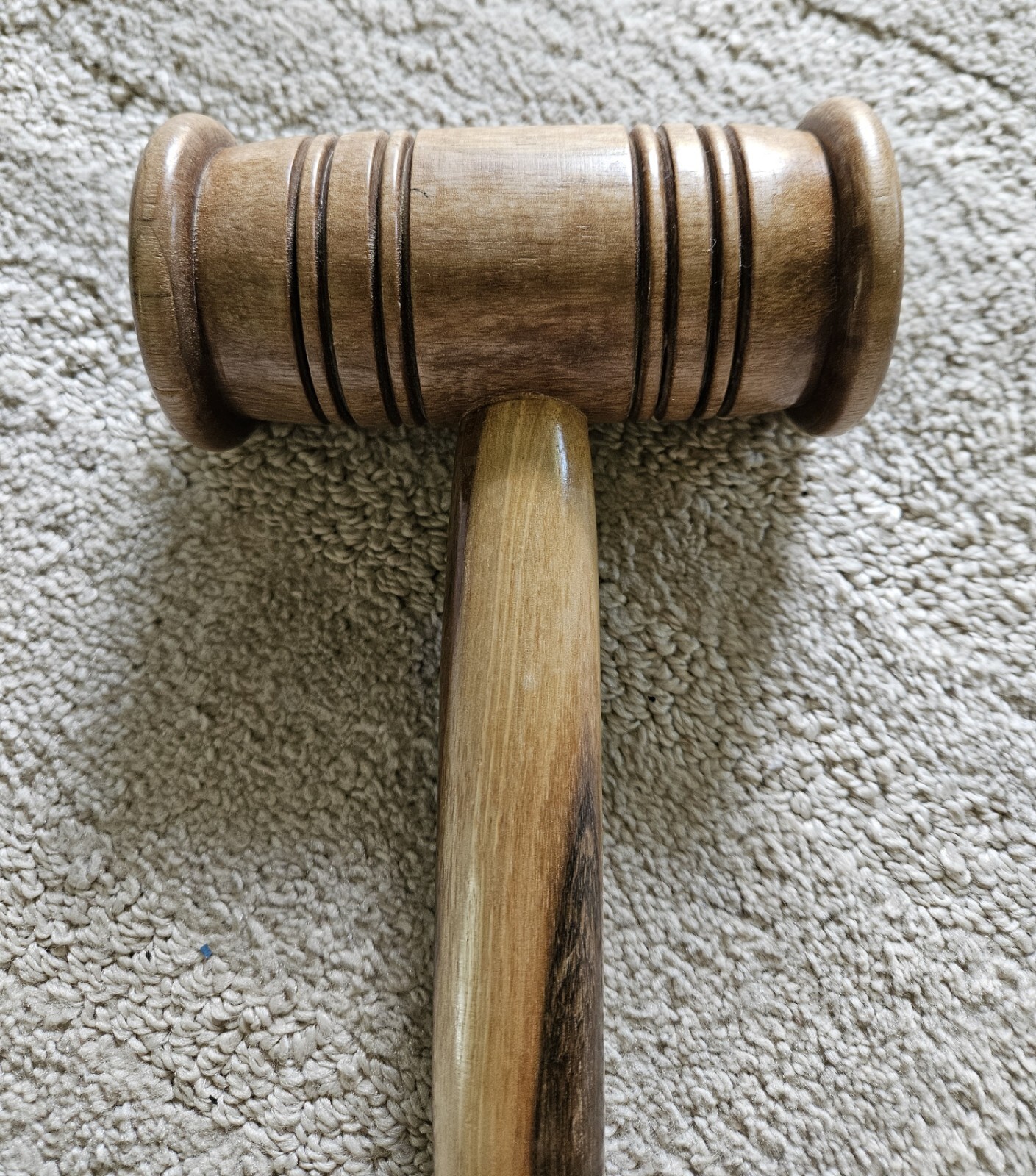 Original Hand Made Judge Court Gavel Round Ends Ridged Handke Well Made Clear