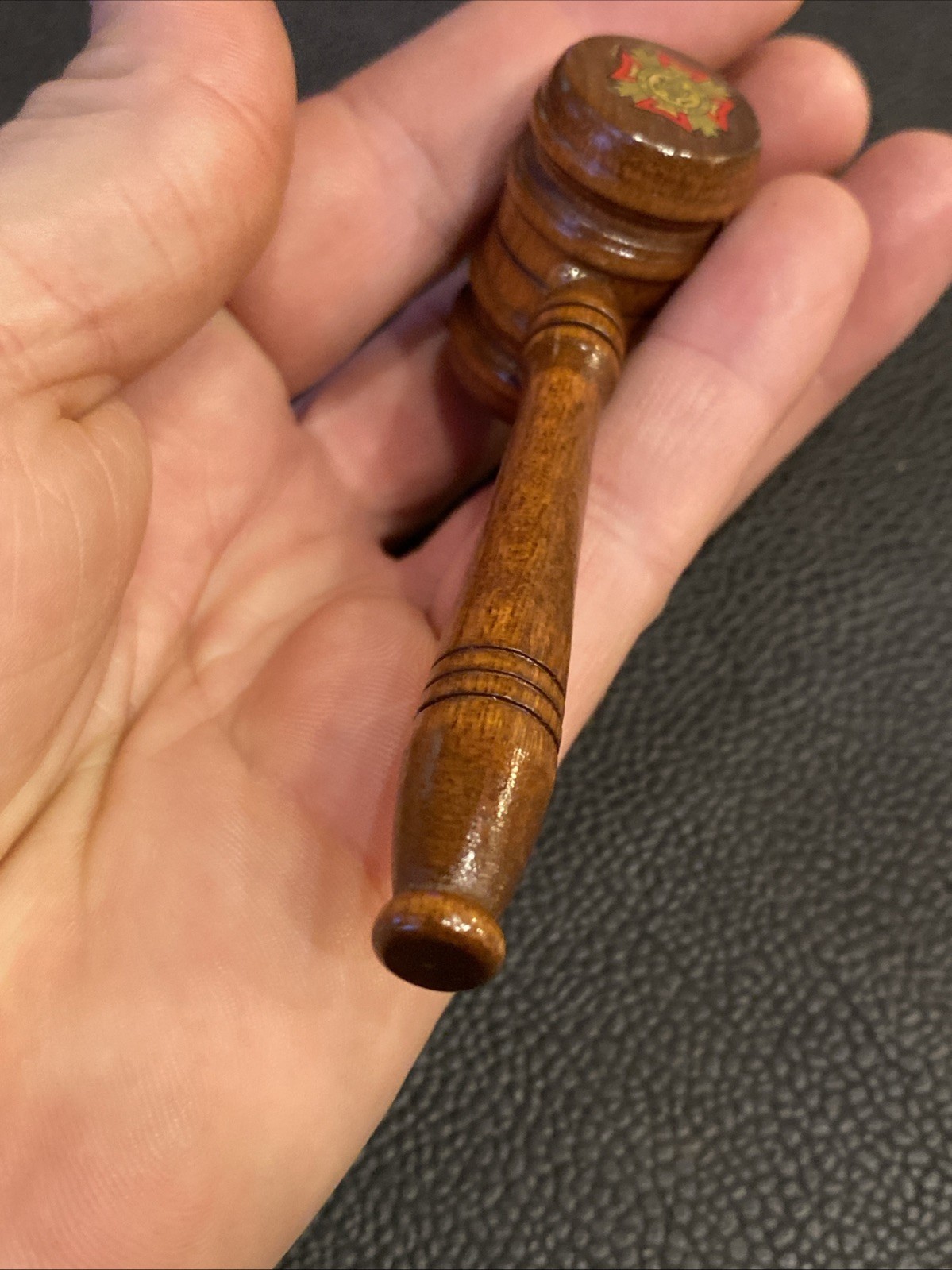 VTG 1960s VFW LOGO MINI TURNED WOOD GAVEL JUDGE’S GAVEL VETERANS OF FOREIGN WARS