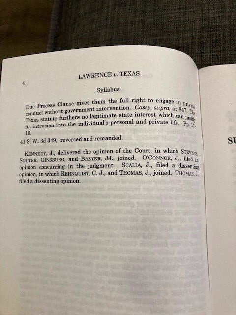 BENCH OPINIONS Bowers v. Hardwick and Lawrence v Texas Gay Sexual Conduct Cases