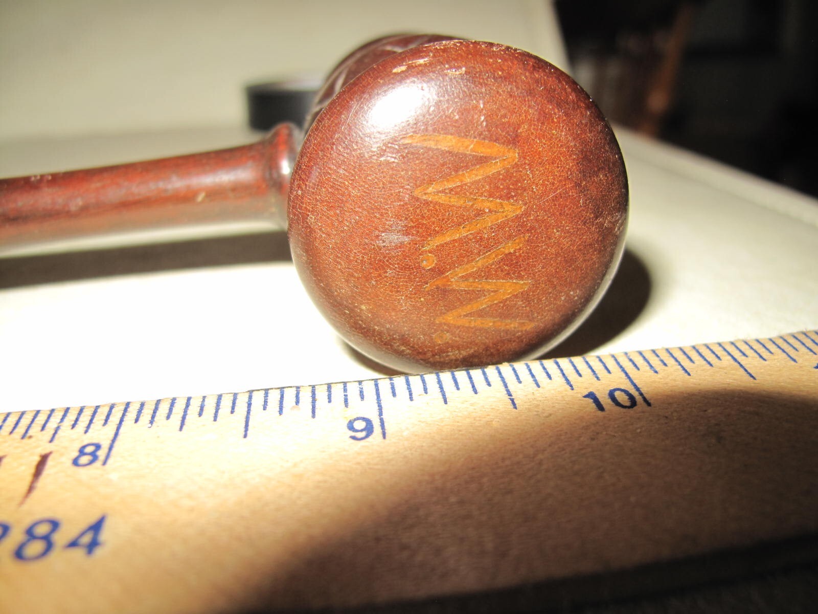 Order Of The Eastern Star ? Hard dark wood Gavel marked OES 429- MW