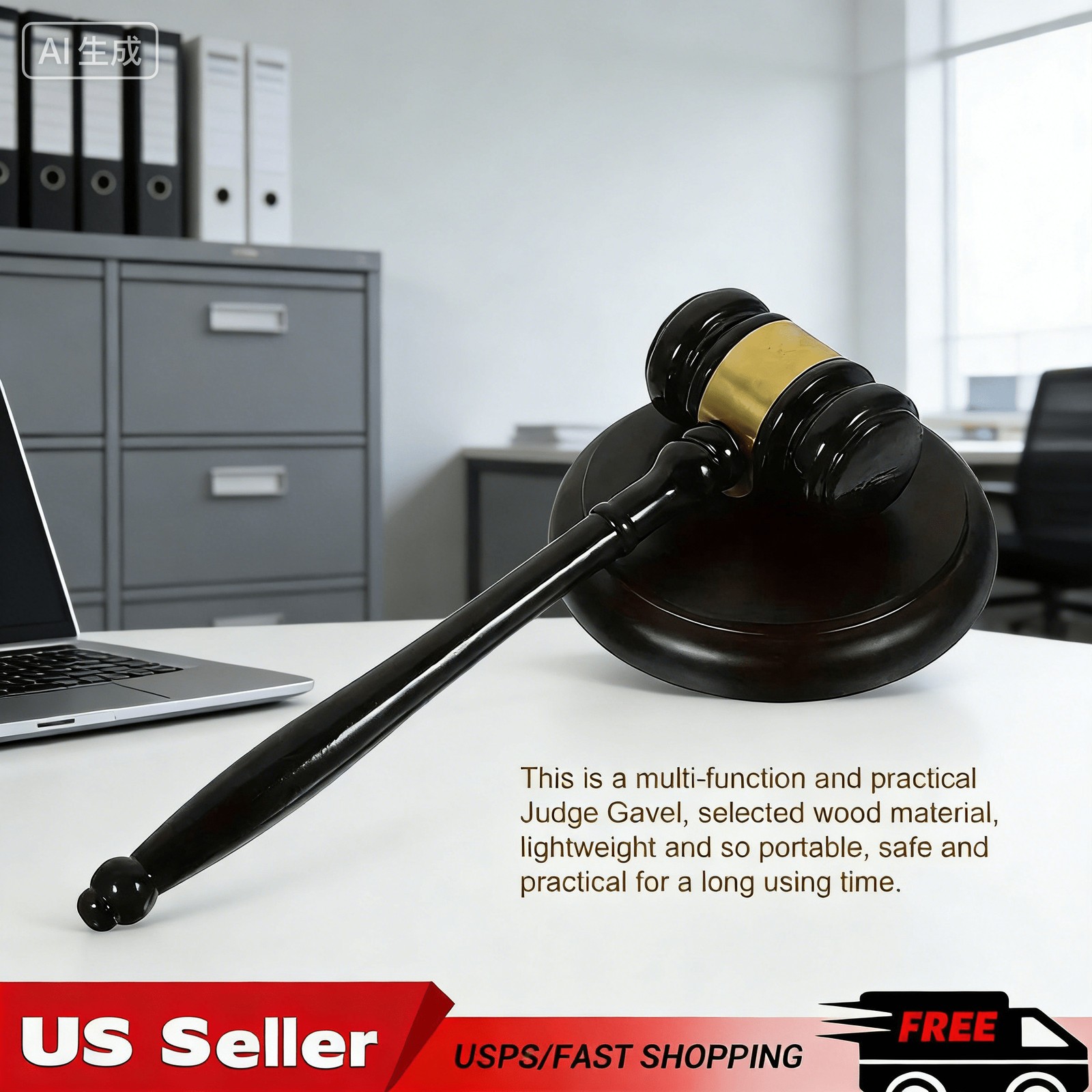 Sound-Infused Wooden Judge’s Gavel: A Must-Have for Attorney Auction Occasions!