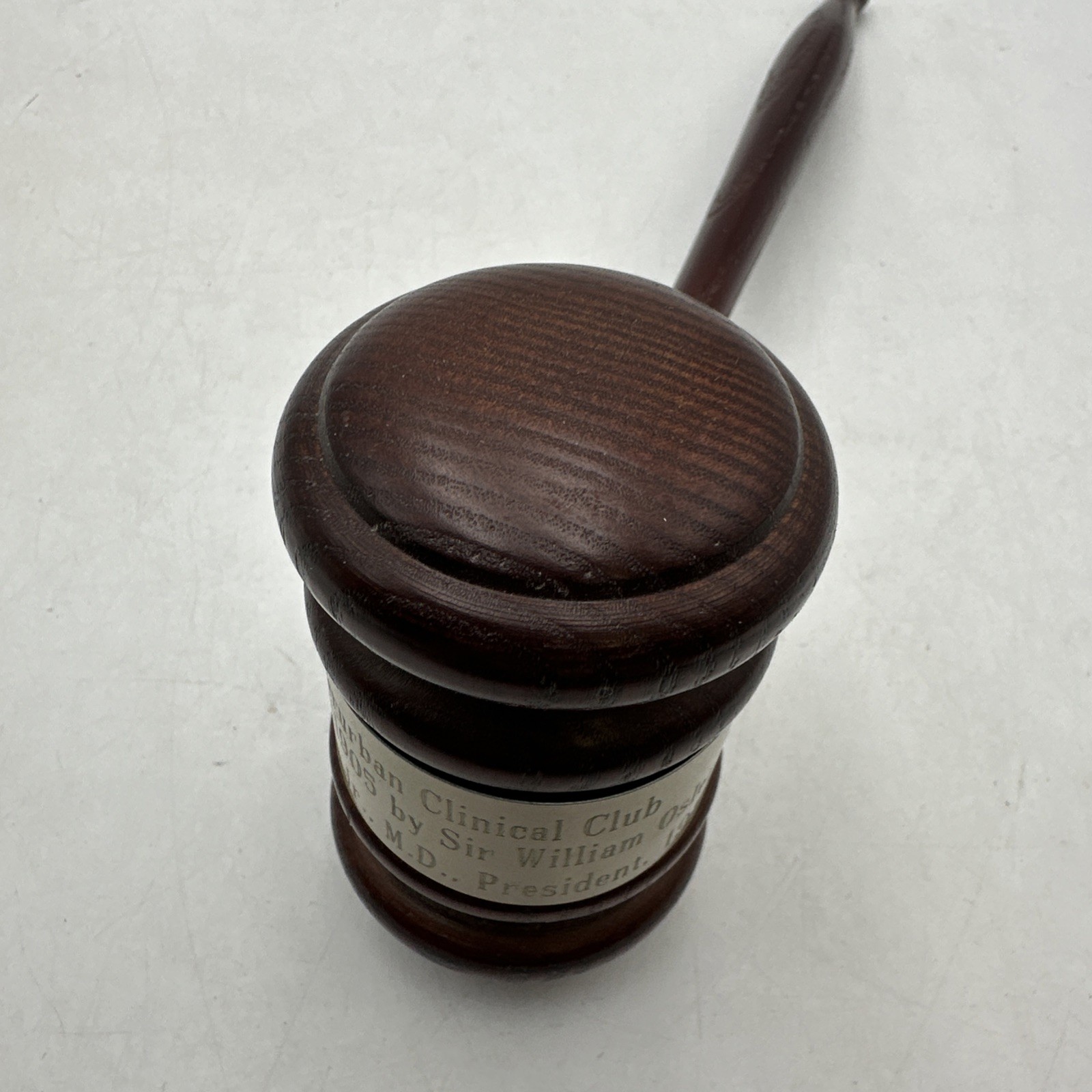 Vtg Wooden Gavel For Interurban Clinical Club 1993 Honorary President Mallet 10”