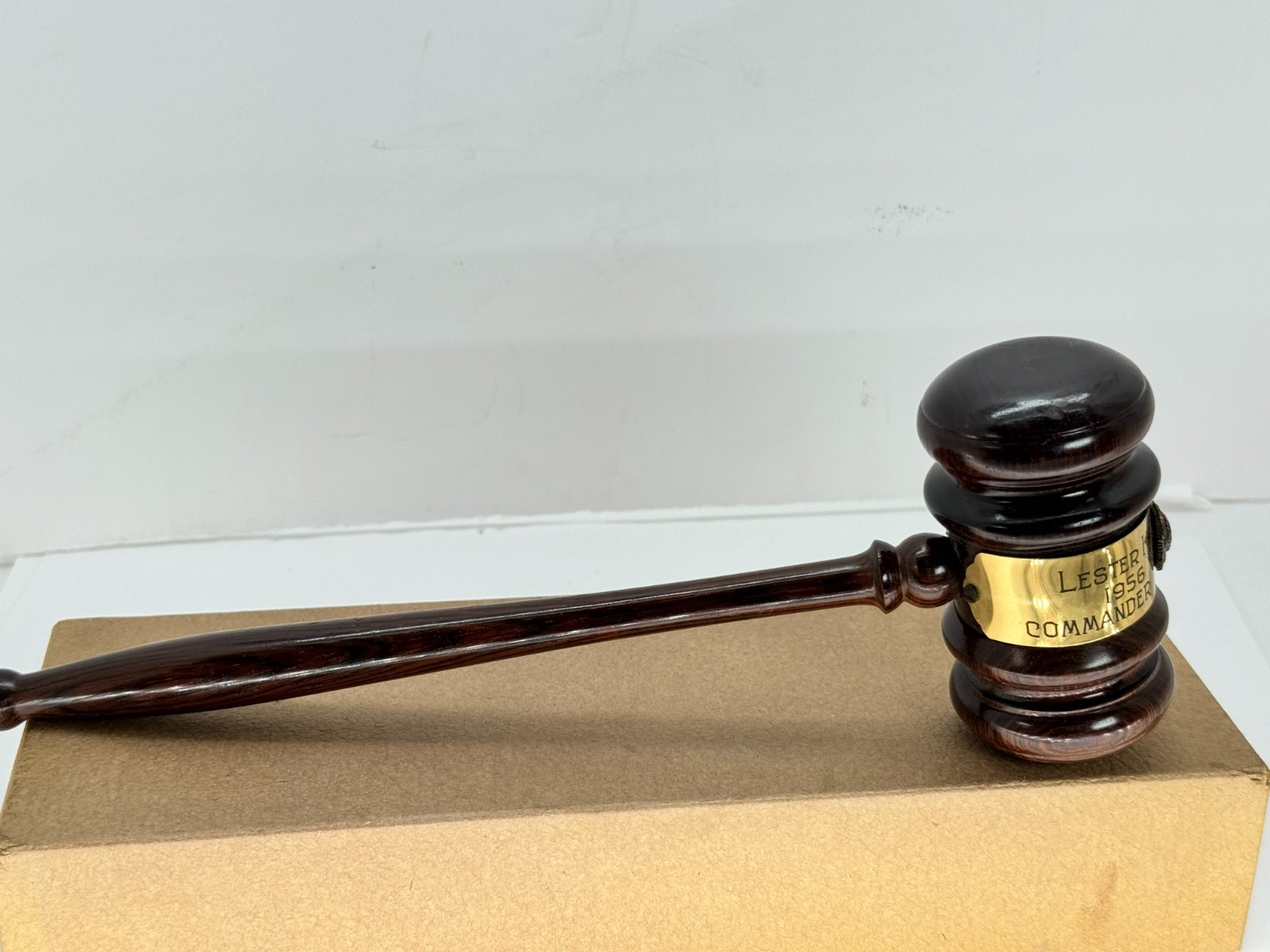 Vintage Wooden Walnut Gavel 10.5″. Engraved American Legion 1956 original box