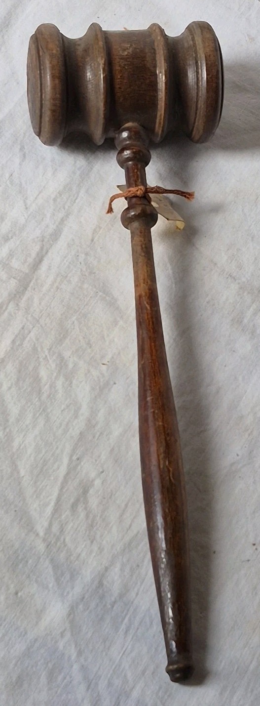 Vintage Antique Wooden 10.5″ Gavel Collectible Judge Auctioneer Wood Historical