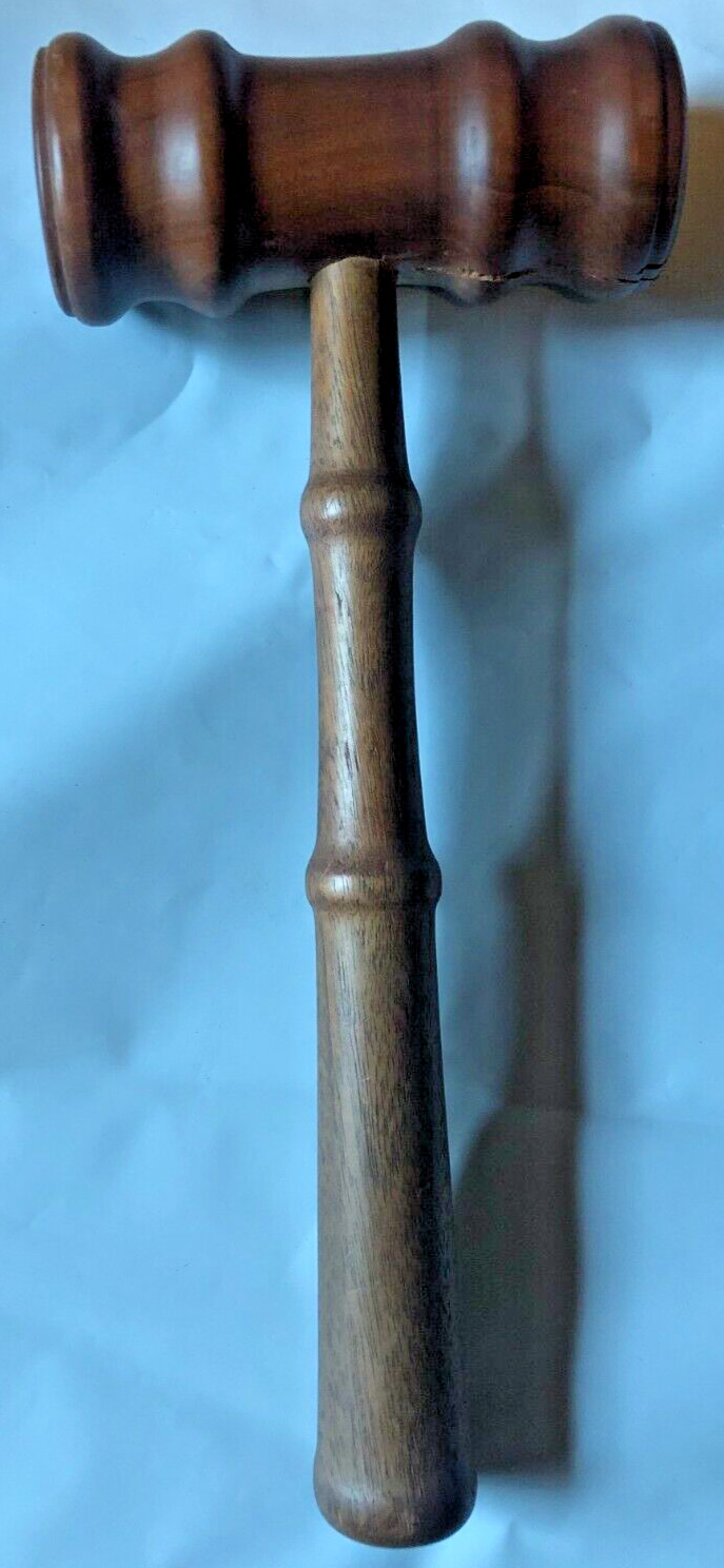 Wood Gavel Walnut Hardwood Stain Wooden Judge Courtroom Custom 9.5 in
