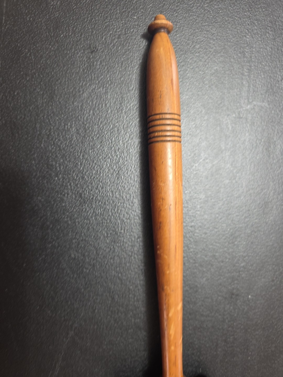 Vintage Wooden Gavel Circular Grooving, 11″ Long