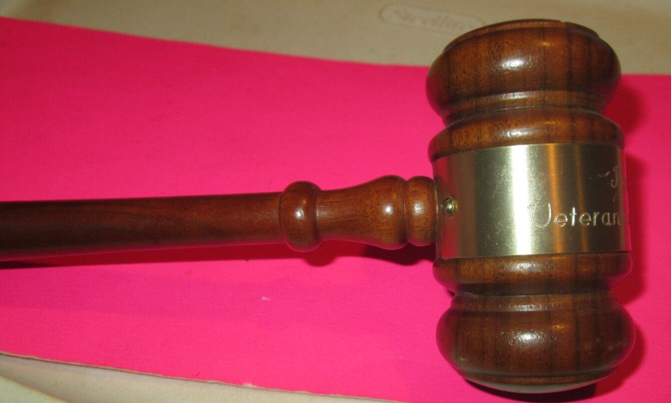 VTG 10” WOOD GAVEL JUDGE’S GAVEL AUXILIARY POST 4906 VETERANS OF FOREIGN WARS