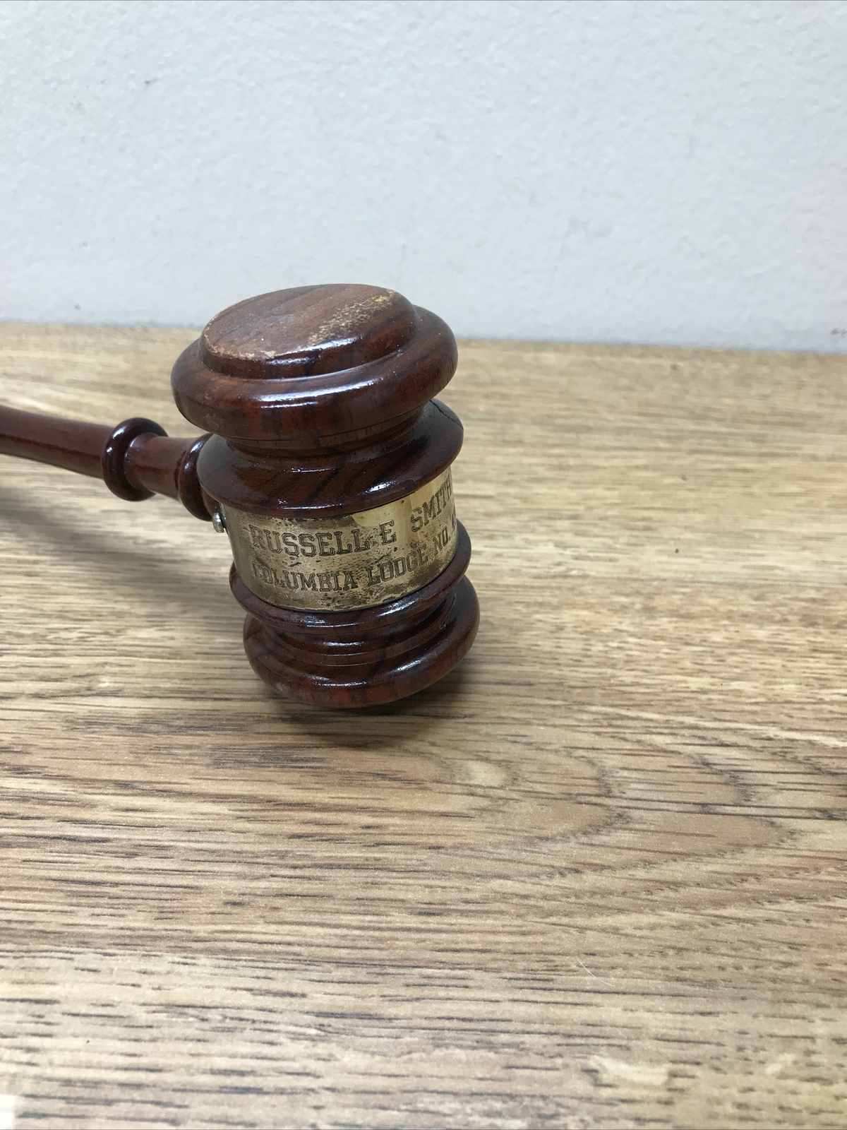 Vintage Wooden Judge’s Auctioneer’s Gavel Mallet 1960 Engraved Solid Dalbergia