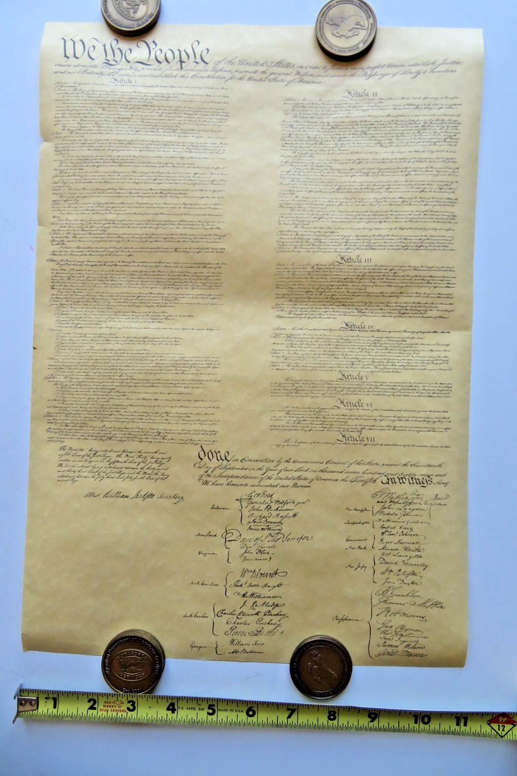 1787 United States Constitution «We The People» Replica Kmart® Rubbermaid®