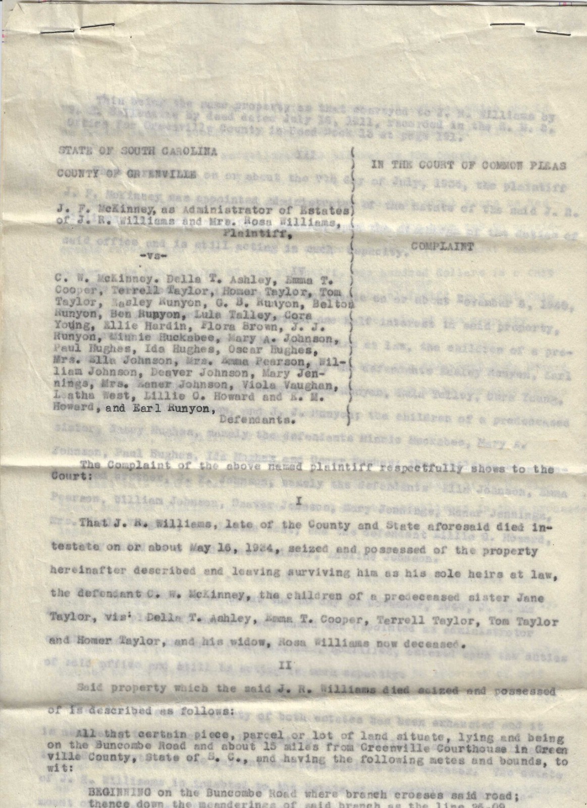 5 Vintage 1911 – 1949 STATE OF SOUTH CAROLINA Legal Documents: Will, Probate,