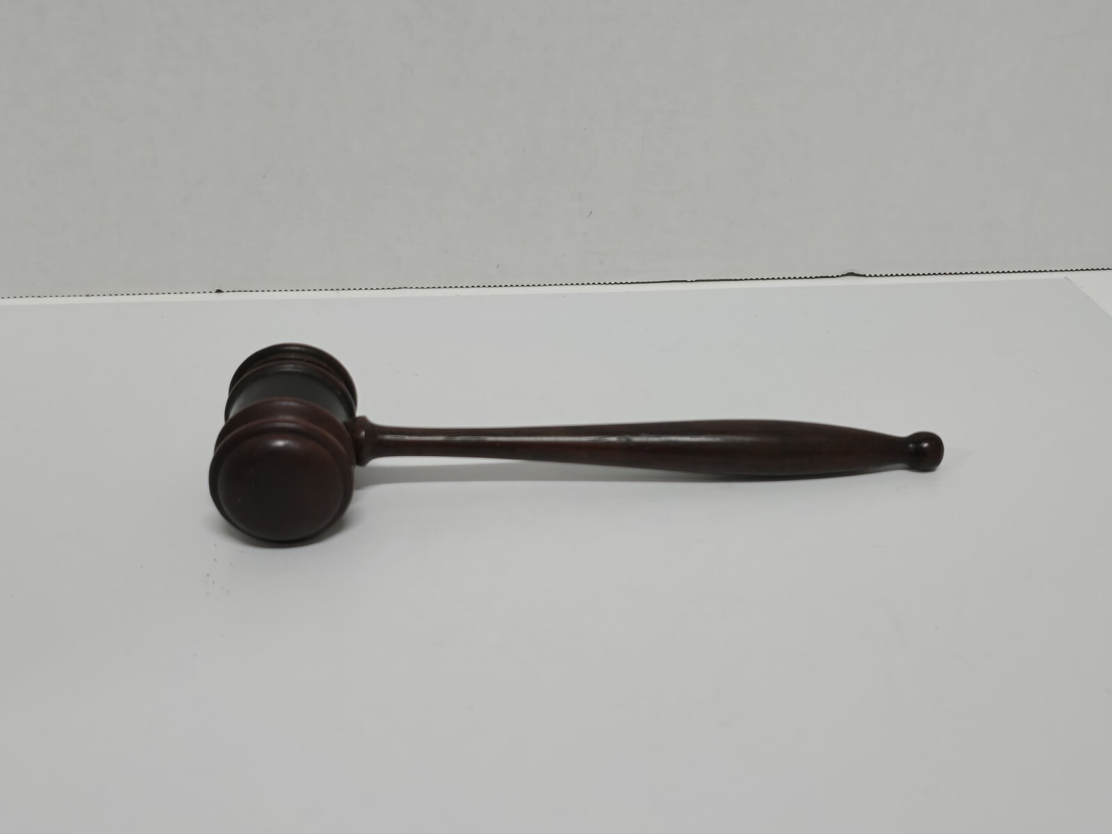 Vintage Med Wooden Judges Gavel Auction Hammer Mallet Round Tip 8.25″