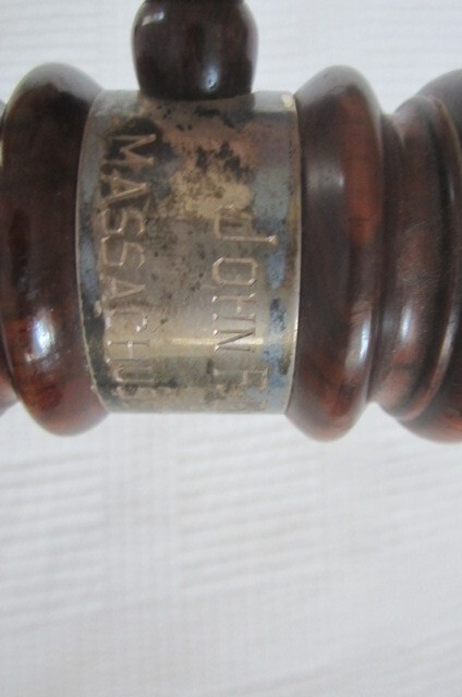 Vintage Wooden Gavel Massachusetts Arms Collectors 1961 1962 President Bicknell