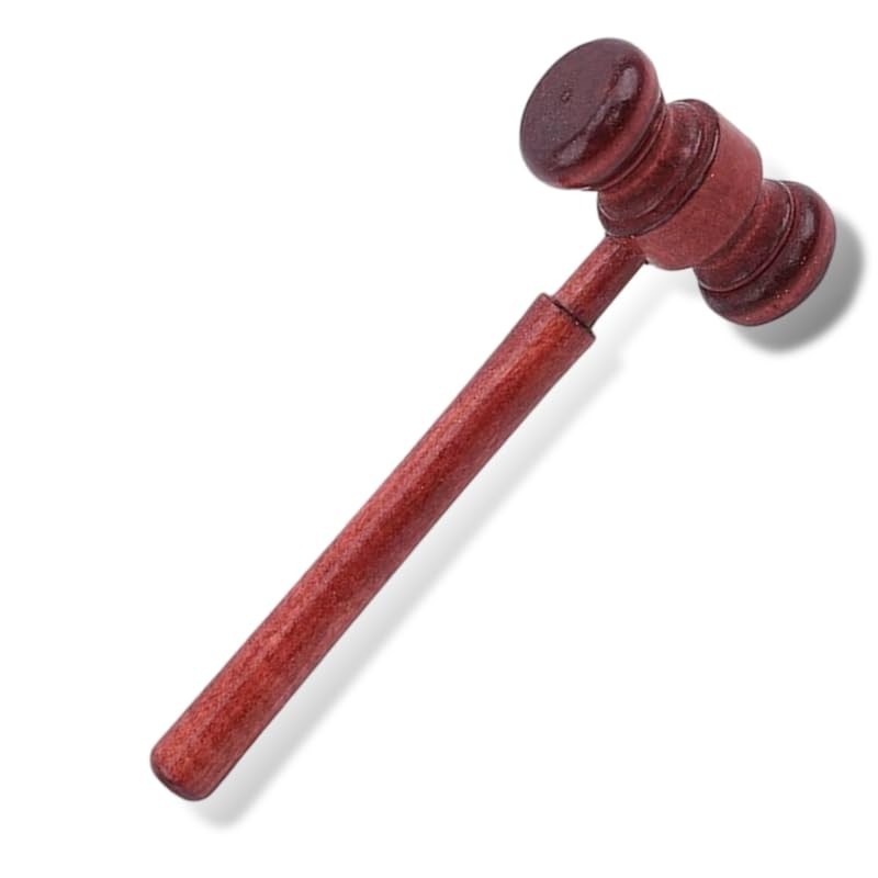 Brown Handmade Wooden Gavel, Auction Gavels, Vintage Judge Gavel