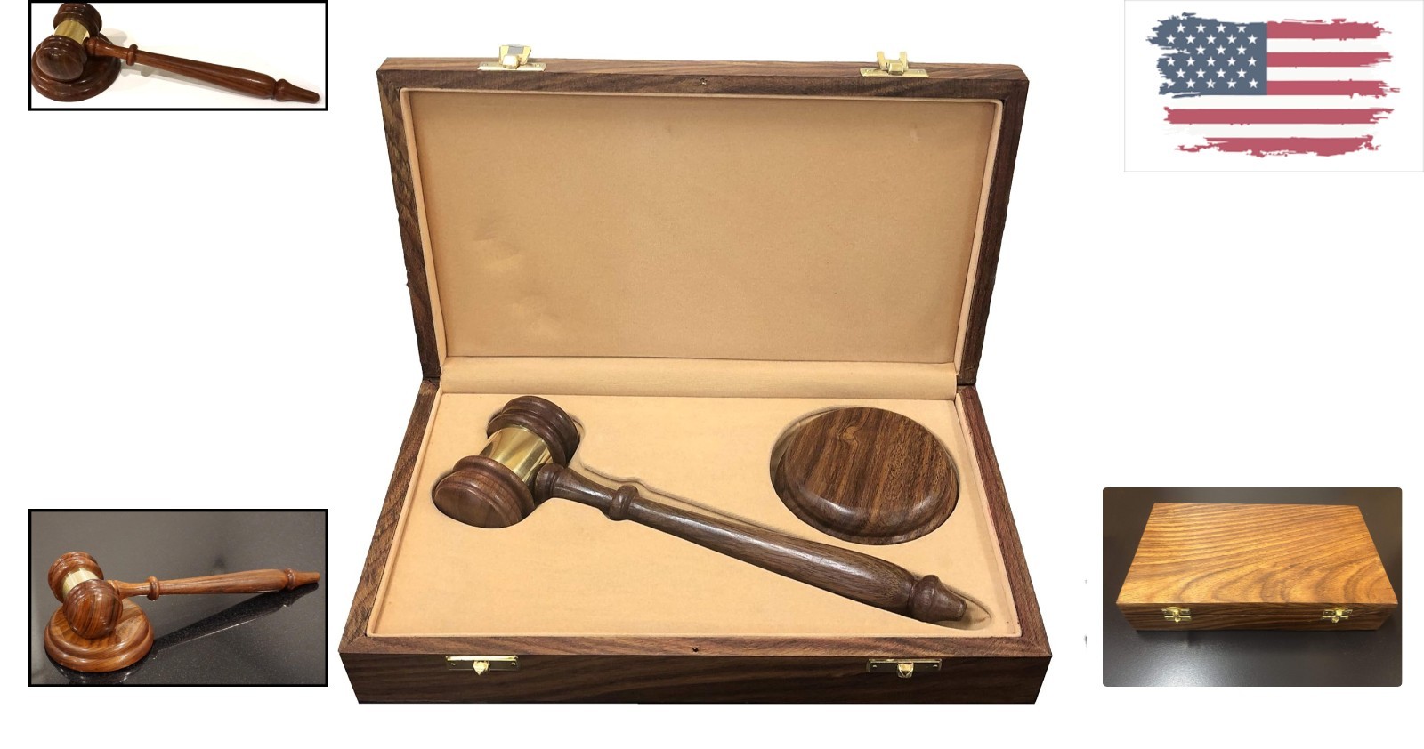 Artisan Wood Gavel and Sound Block – Distinctive Gift for Legal Professionals