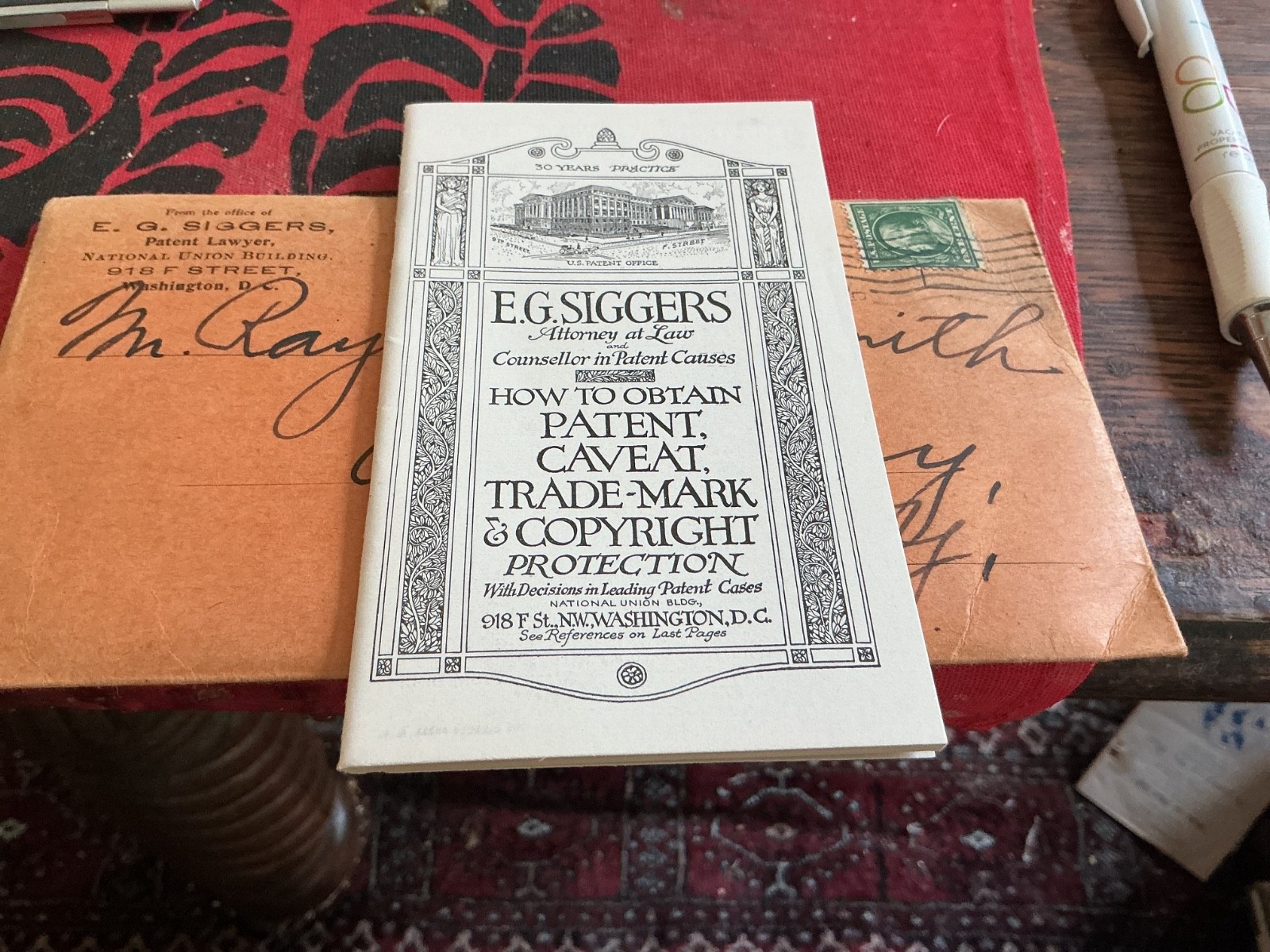 Patent Attorney E.G. Siggers 1910 Packet on International Patent Protection
