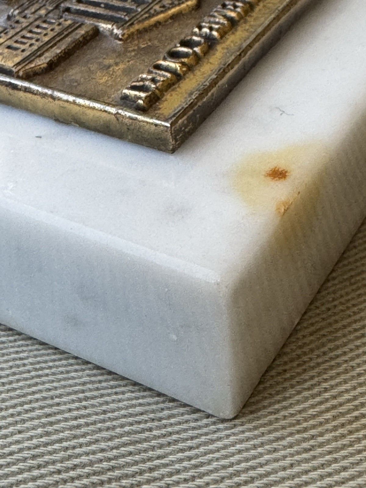 Souvenir 1960s Marble and Bronze Paperweight – US Supreme Court – Crest Craft