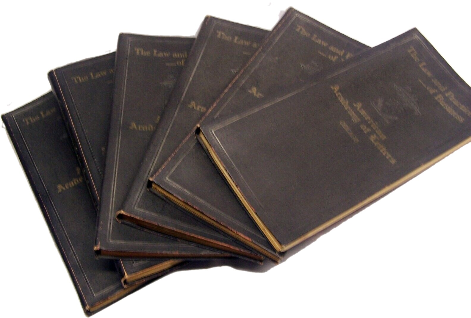 Old 6 Vol. AMERICAN ACADEMY OF LETTERS Business Law Book Library in Wood Cabinet