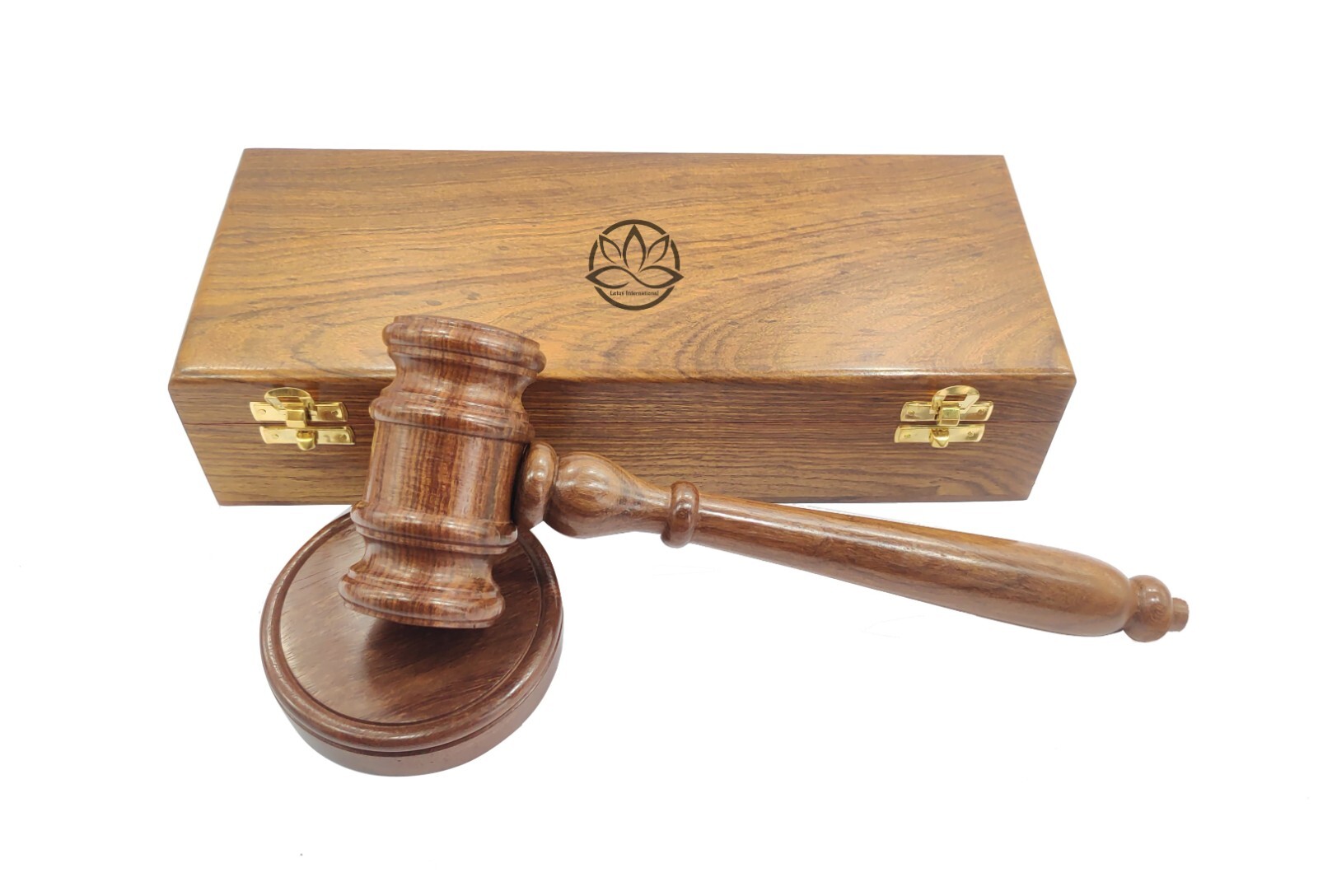 Unbreakable joint Rosewood Gavel and block premium handcrafted gavel blue box