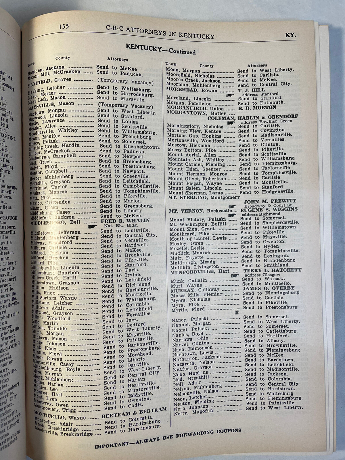 The CRC Law List 1960 Attorney Directory ABA American Bar Association