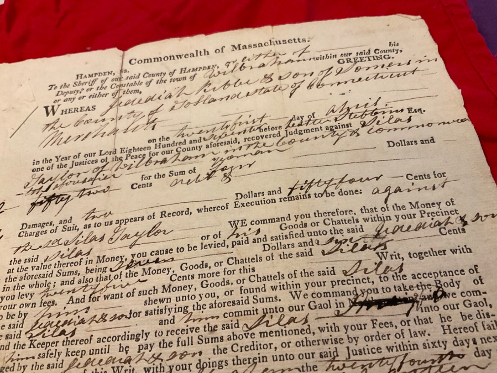 DEBTORS PRISON GOAL COMMITMENT MASSACHUSETTS INTERESTING #1849