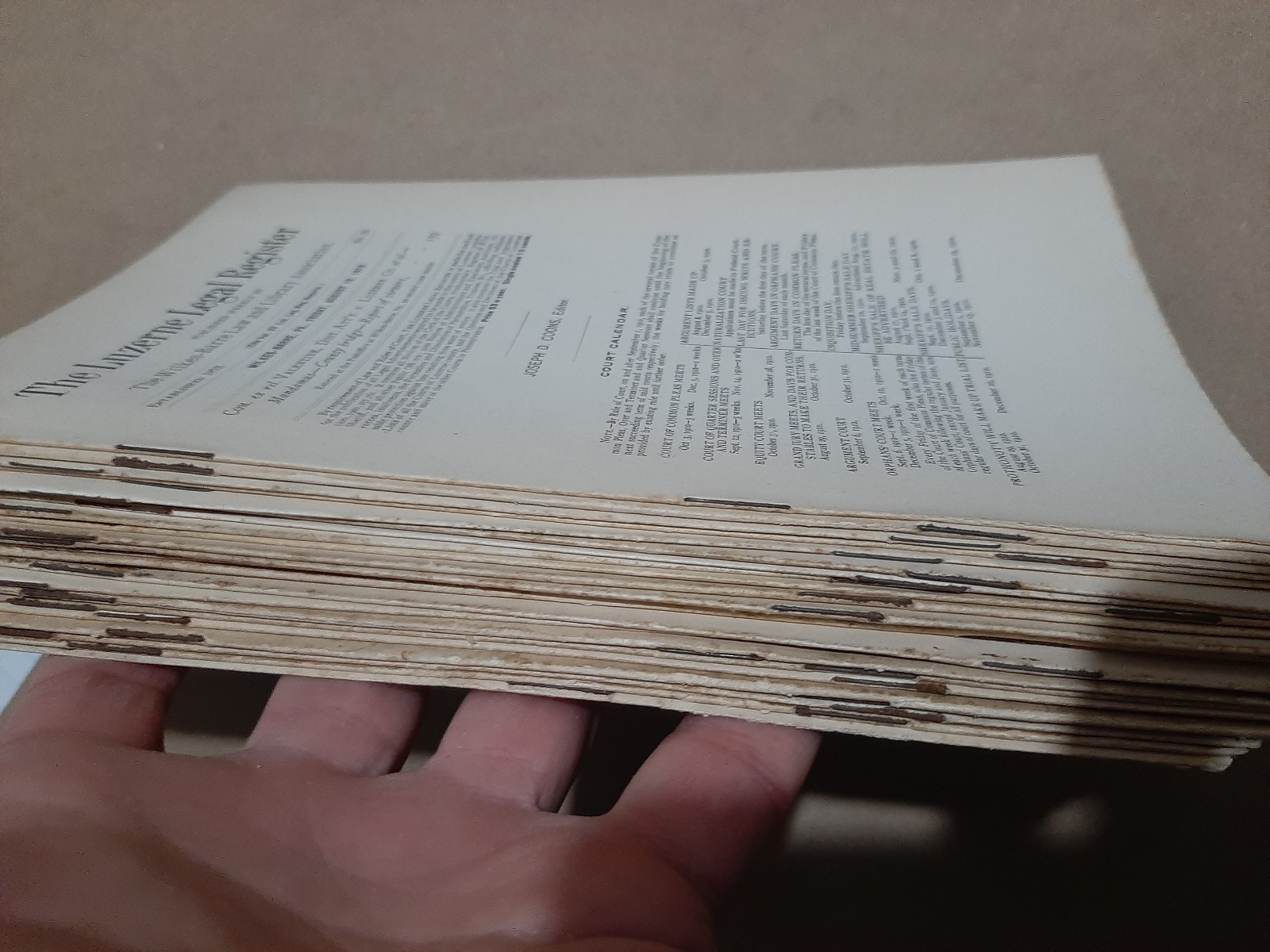 LEGAL REGISTER – Luzerne Co. Pennsylvania – 1910 – PA – 22 ISSUES – Wilkes Barre