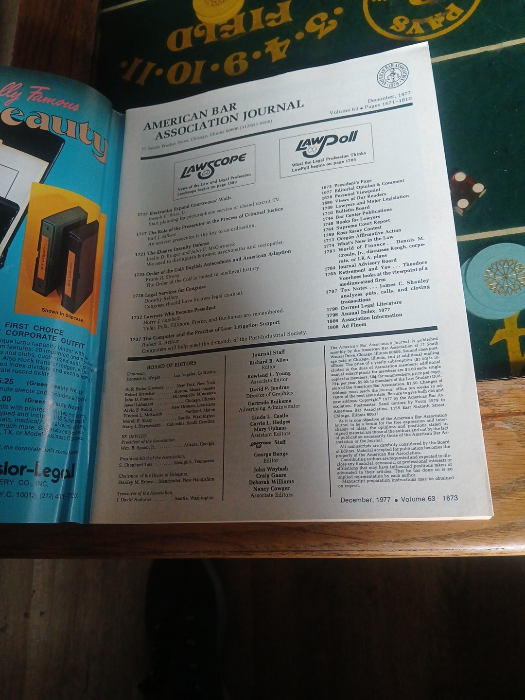 Vintage American Bar Association Journal December 1977