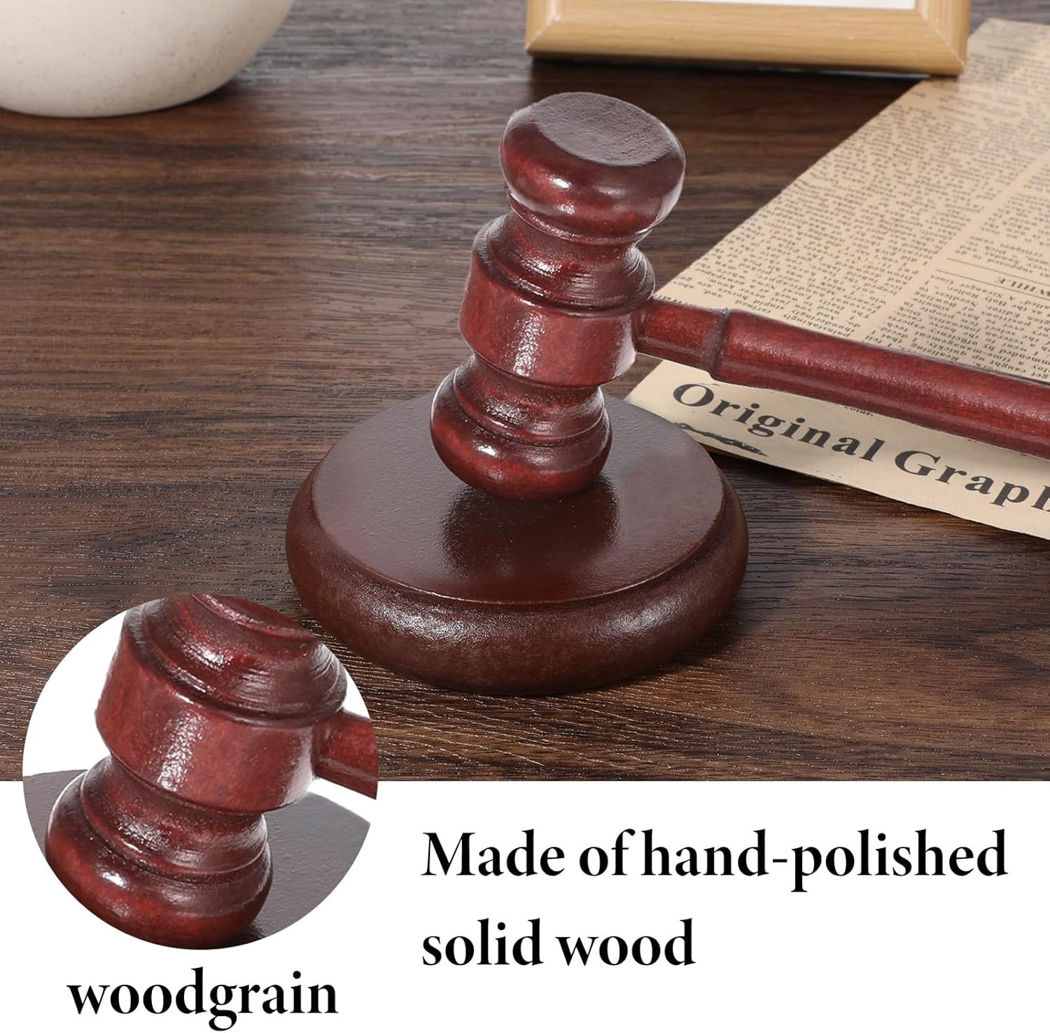 Gavel and Sound Block Set for Lawyers, Handmade Wooden Gavel and Block Set Handc