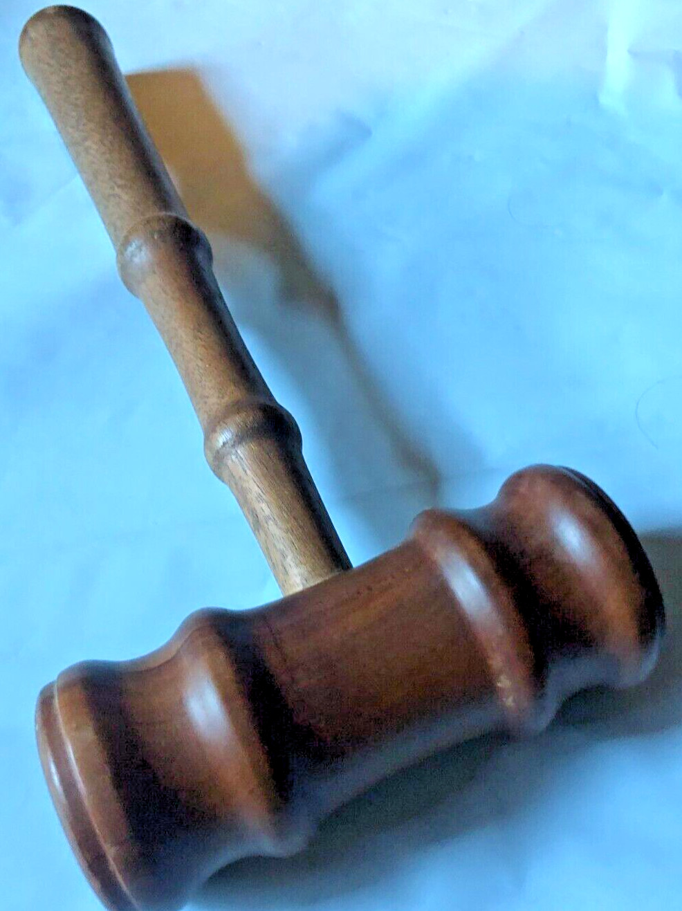 Wood Gavel Walnut Hardwood Stain Wooden Judge Courtroom Custom 9.5 in