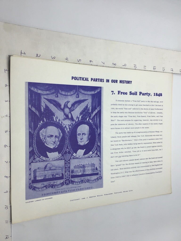Original 1968 Poster: Political Parties in our History: FREE SOIL PARTY, 1848