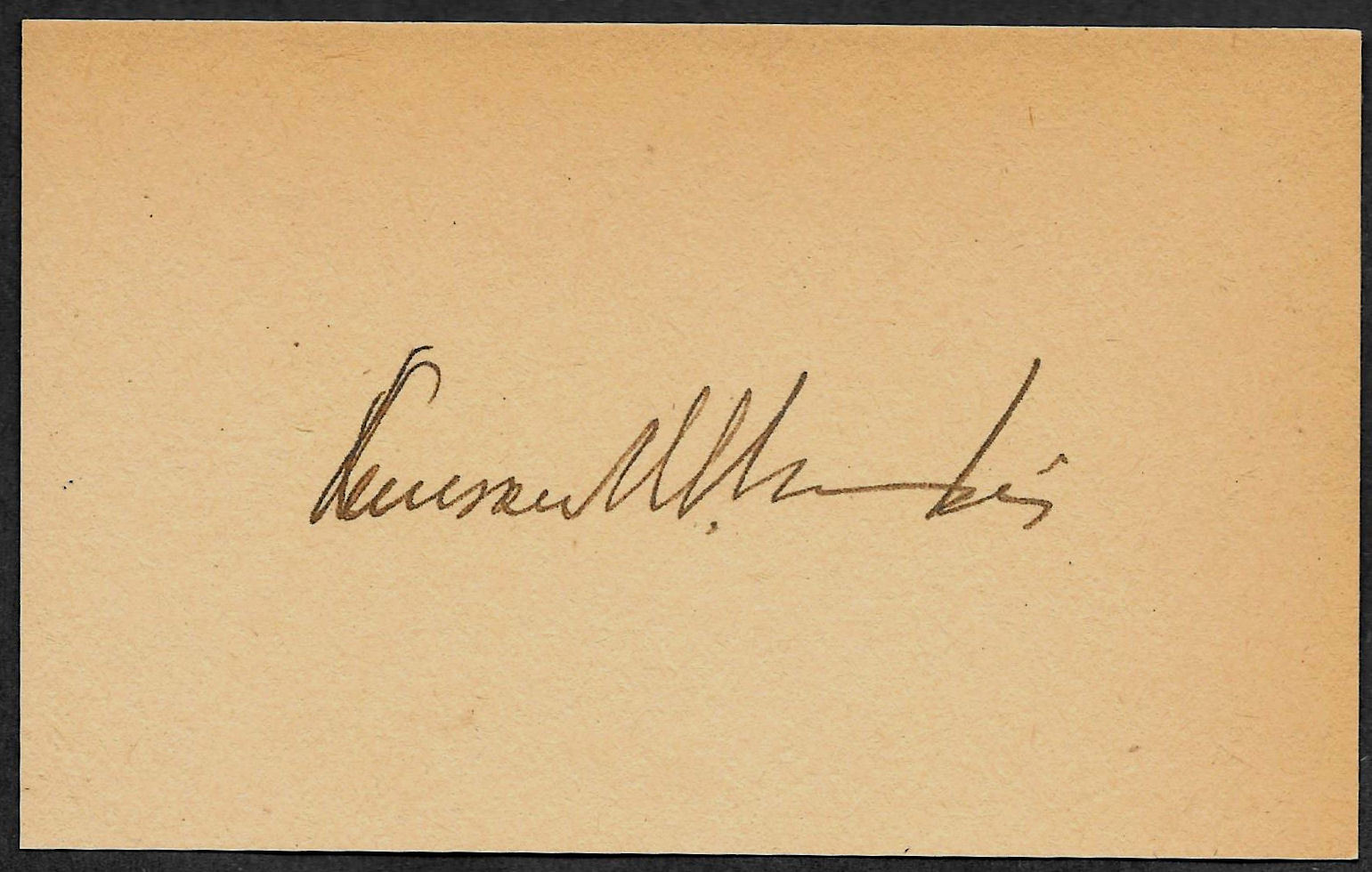 Judge Kenesaw Landis Autograph Reprint On Original Period 1910s 3×5 Card
