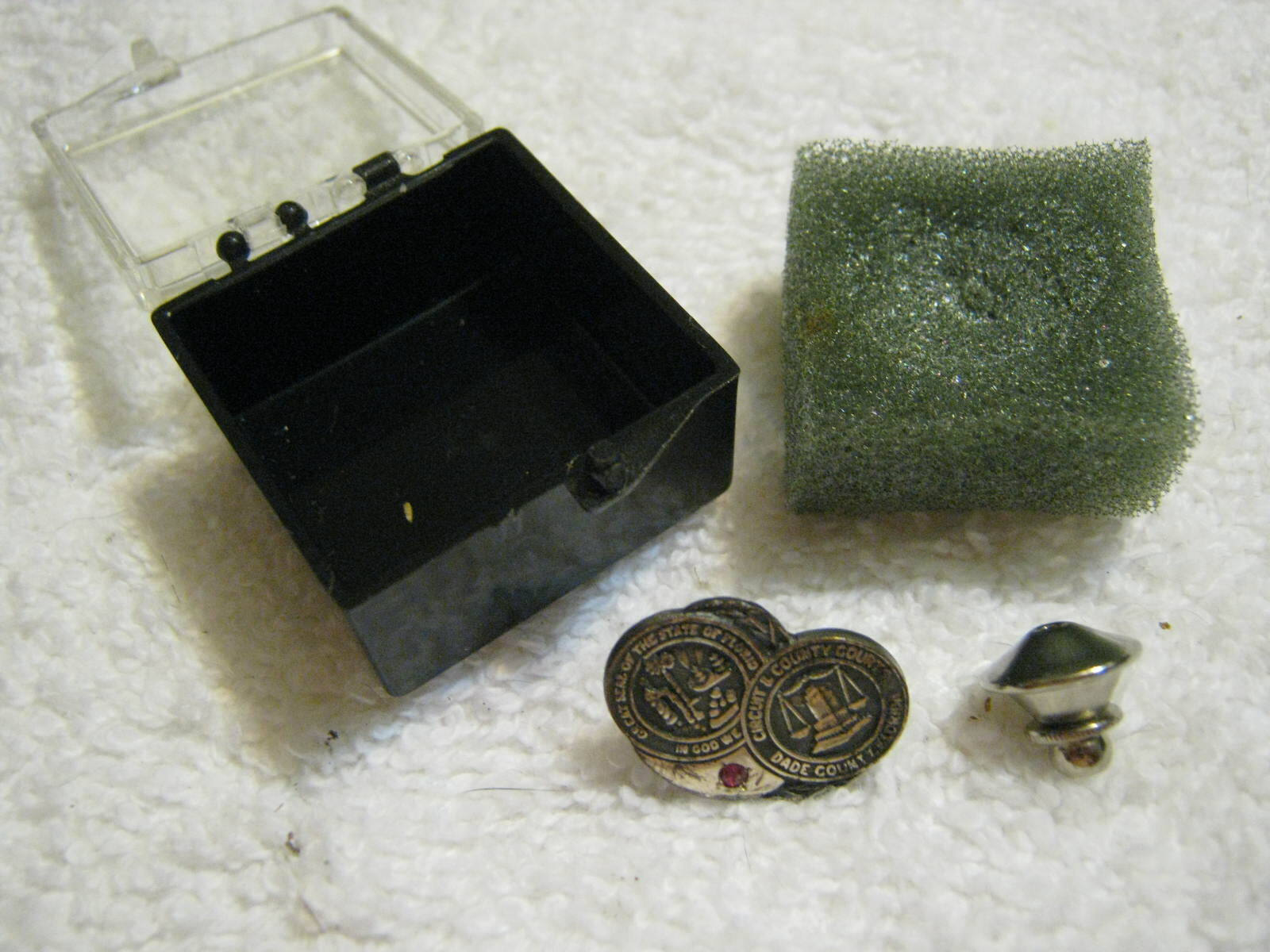 Pre-1997 DADE COUNTY CIRCUIT COURTS (10 Year) Sterling w/ Ruby Service Pin w Box
