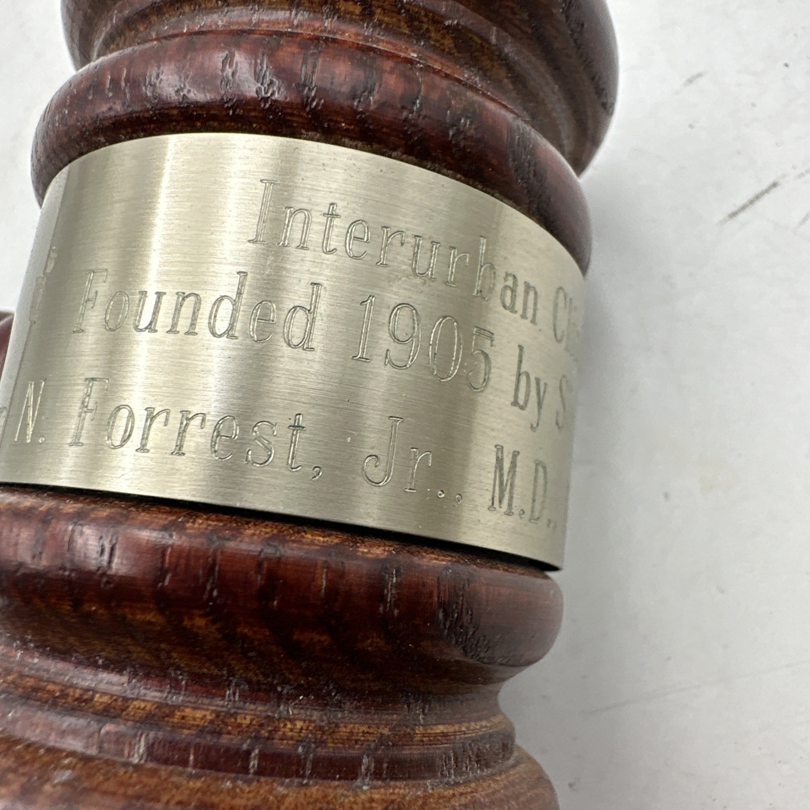 Vtg Wooden Gavel For Interurban Clinical Club 1993 Honorary President Mallet 10”
