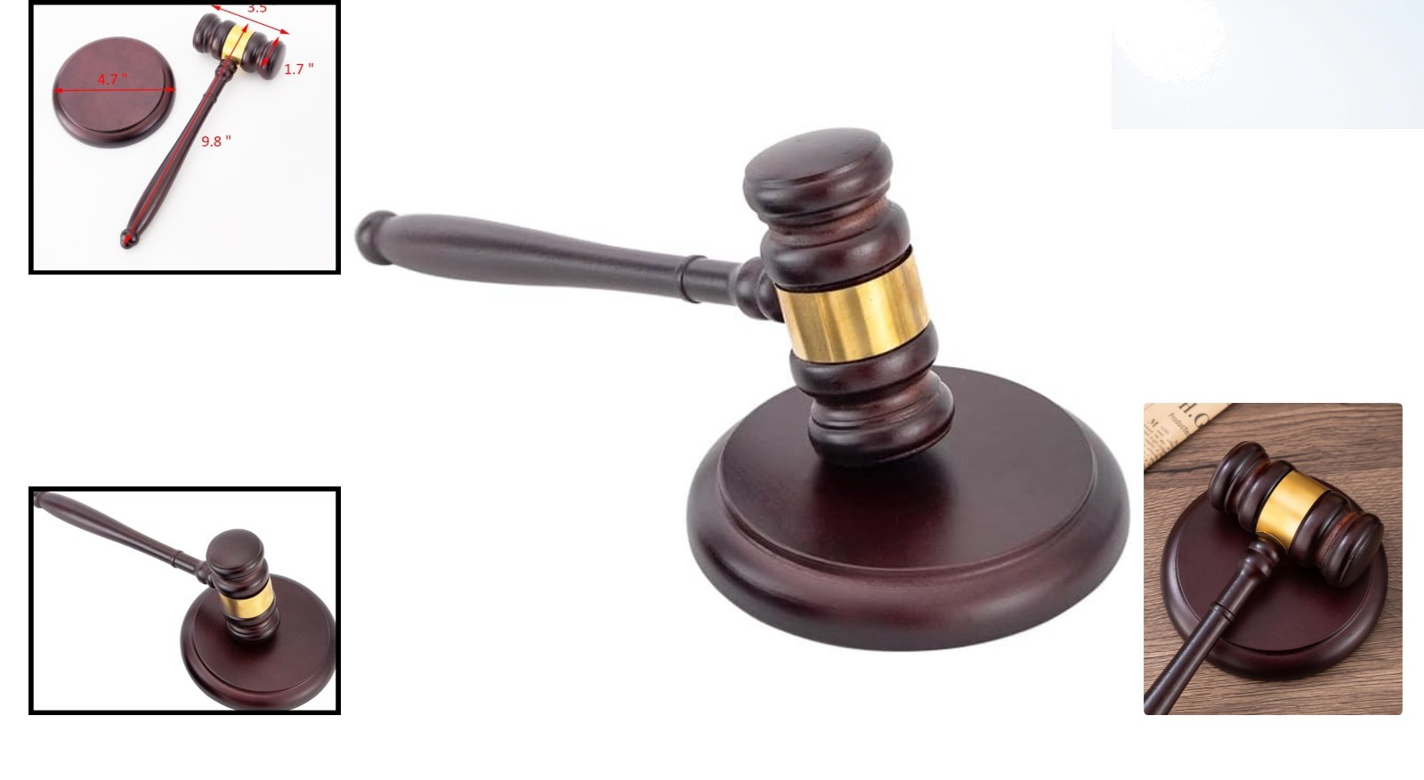 Handcrafted Wooden Gavel & Sound Block Set – Perfect for Lawyers & Judges