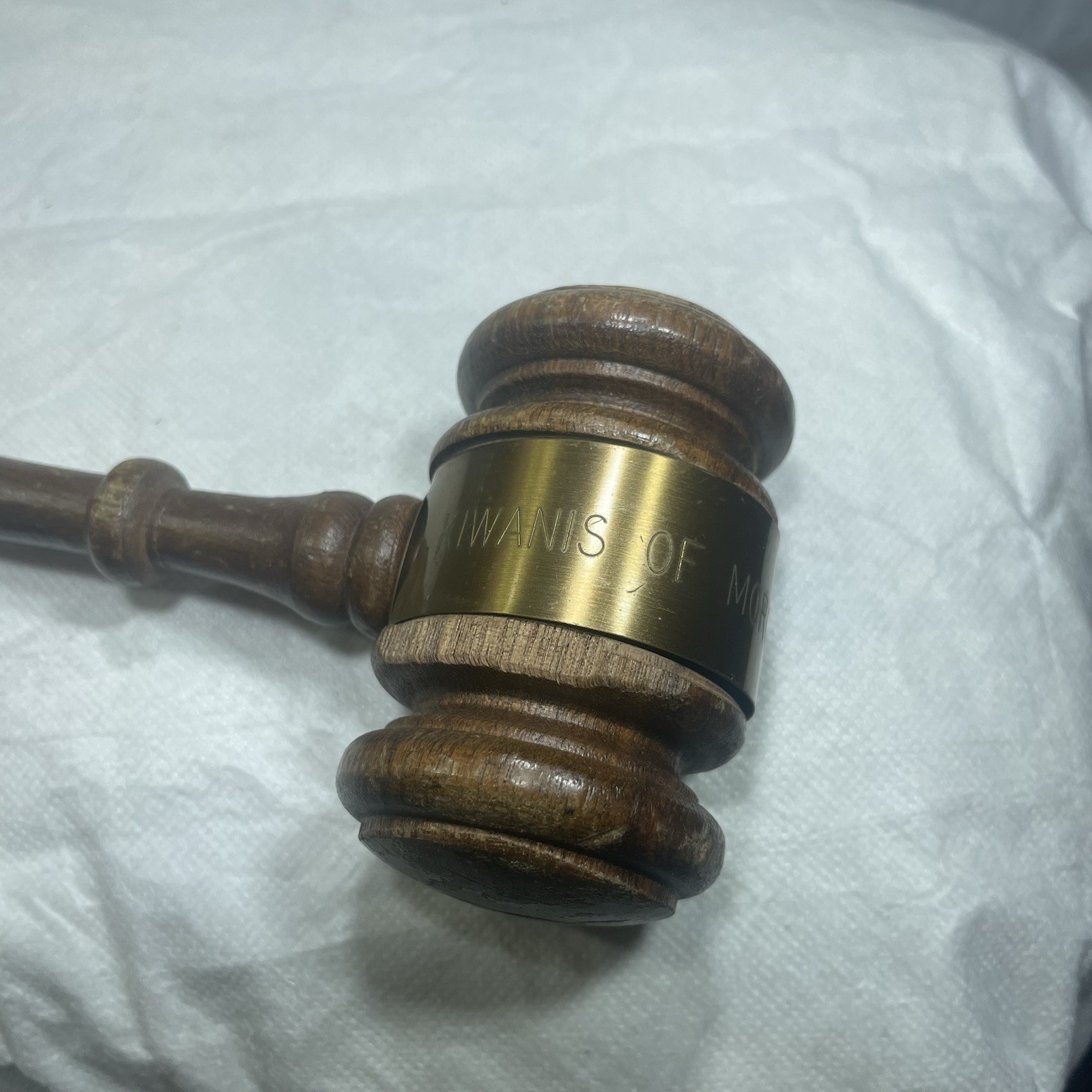 Vintage Kiwanis Wood Gavel Rare Authentic Blue Gold Seal 1.75″ Diameter 10″ Long