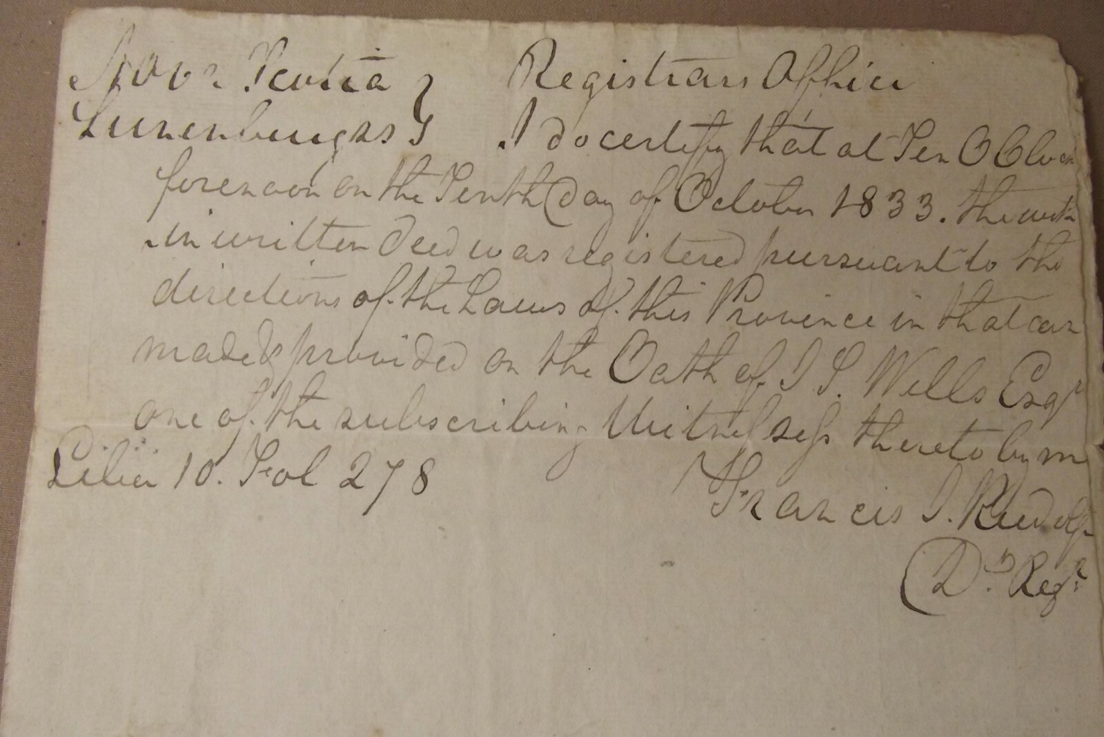 1833 Deed Thomson Hume Family Land Lunenburg Chester Nova Scotia Indenture