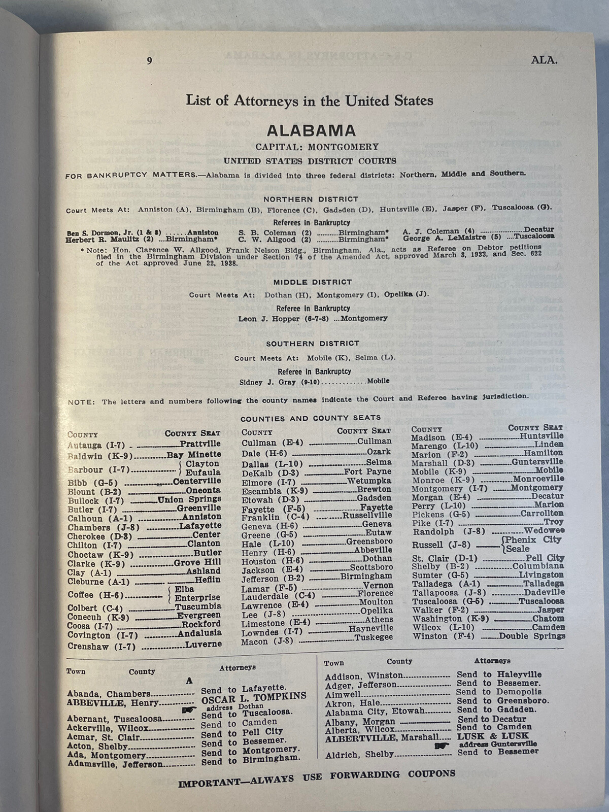 The CRC Law List 1960 Attorney Directory ABA American Bar Association